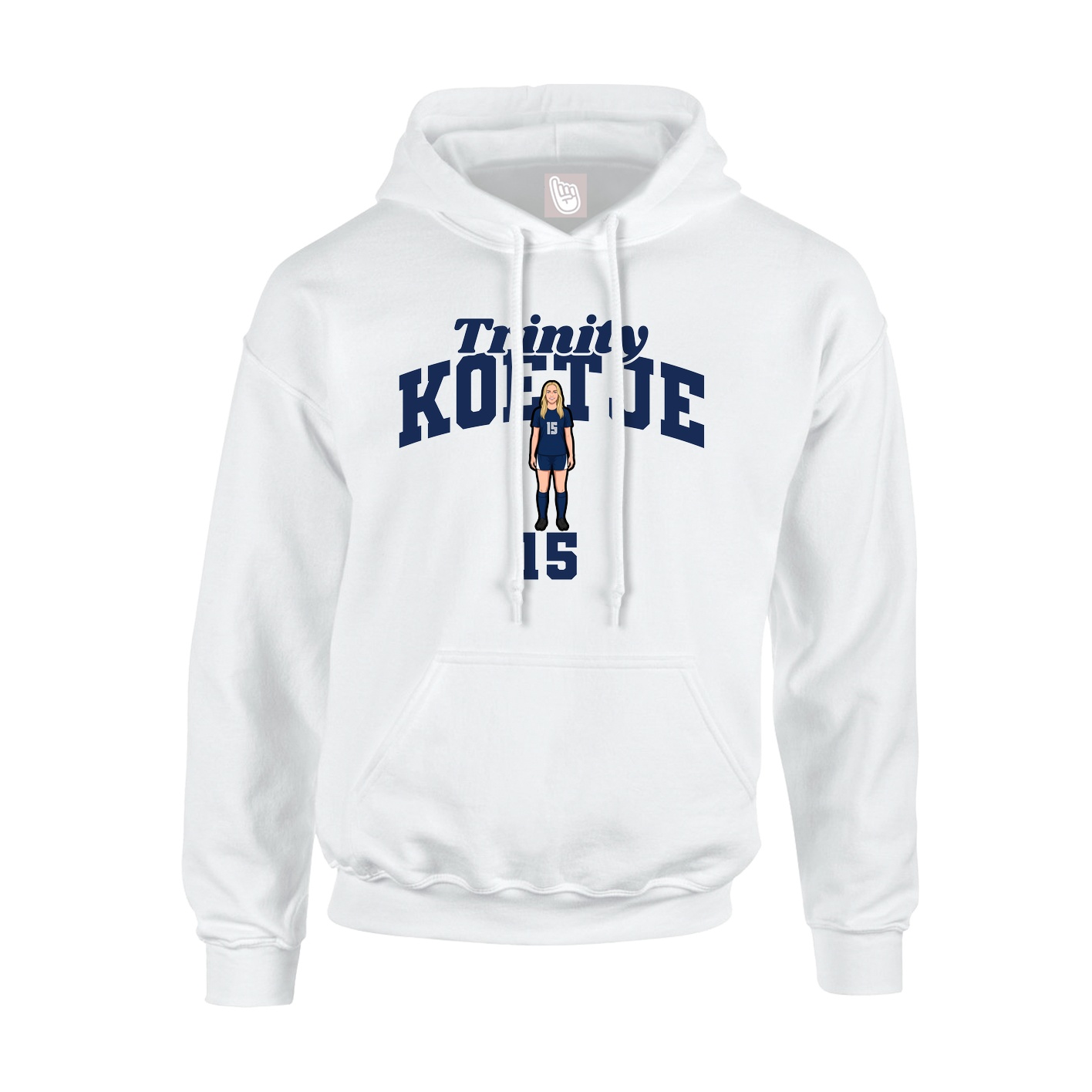 Youth Hoodie — Signature Arch in White