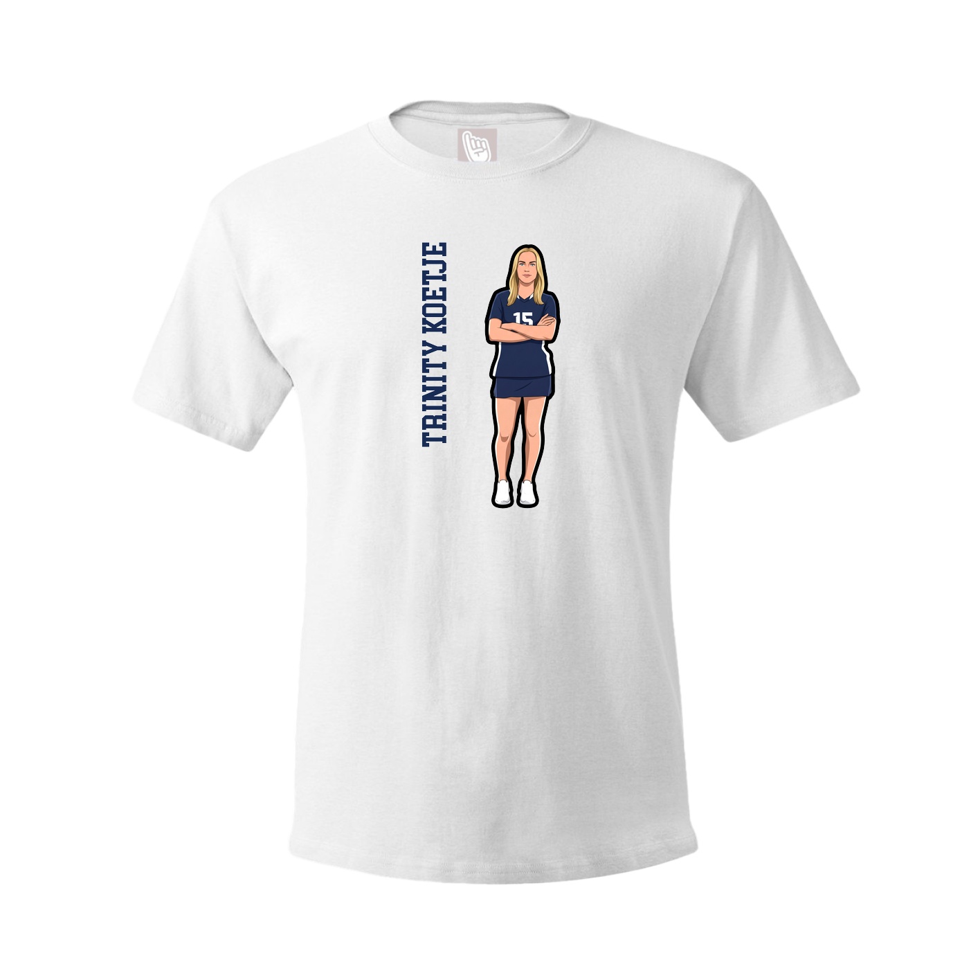 Youth Tee — Name Vertical in White