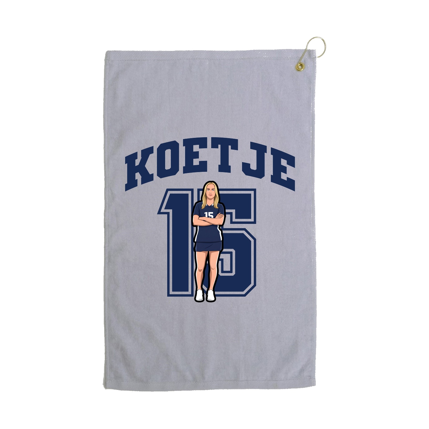 Golf Towel — Number in Grey