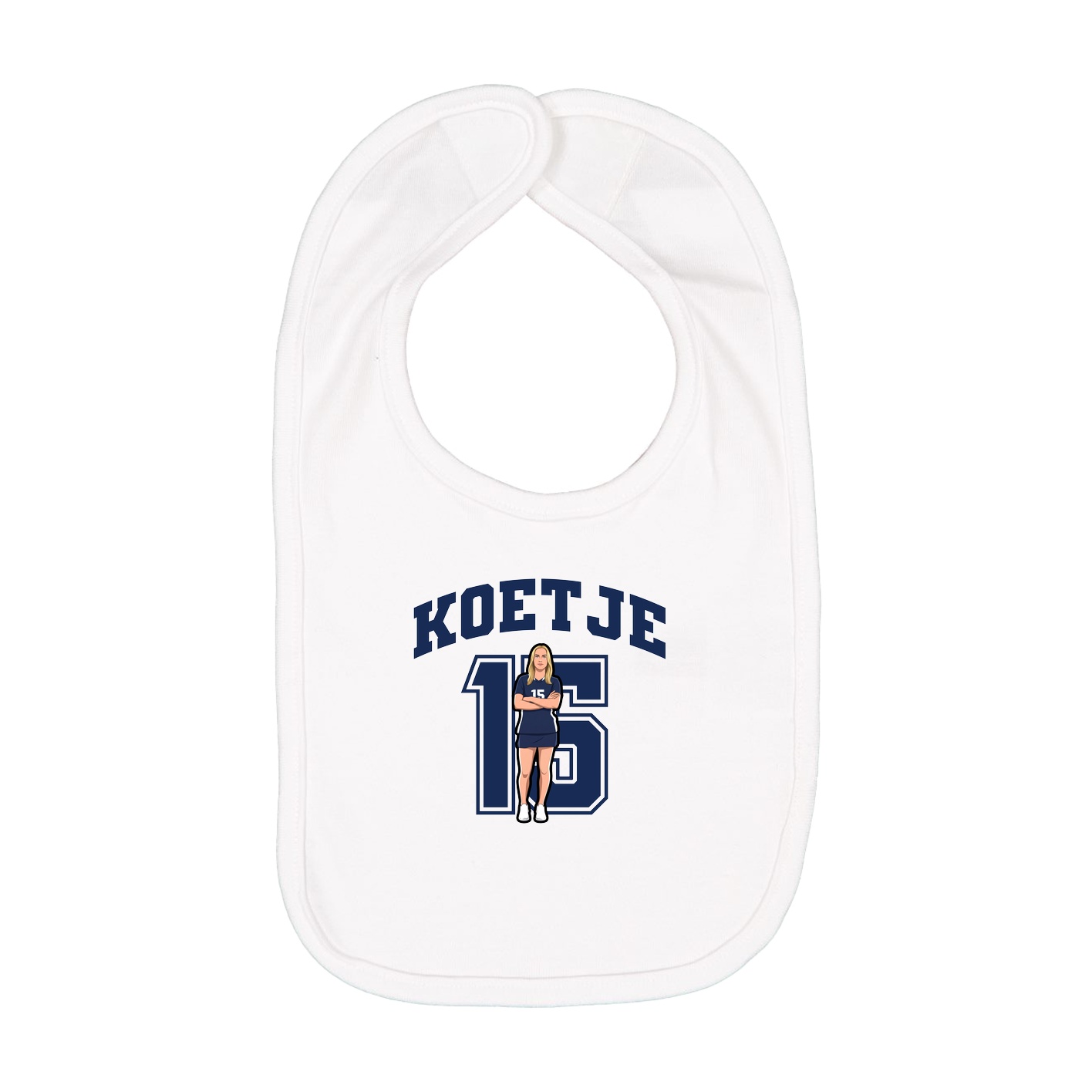 Infant Bib — Number in White