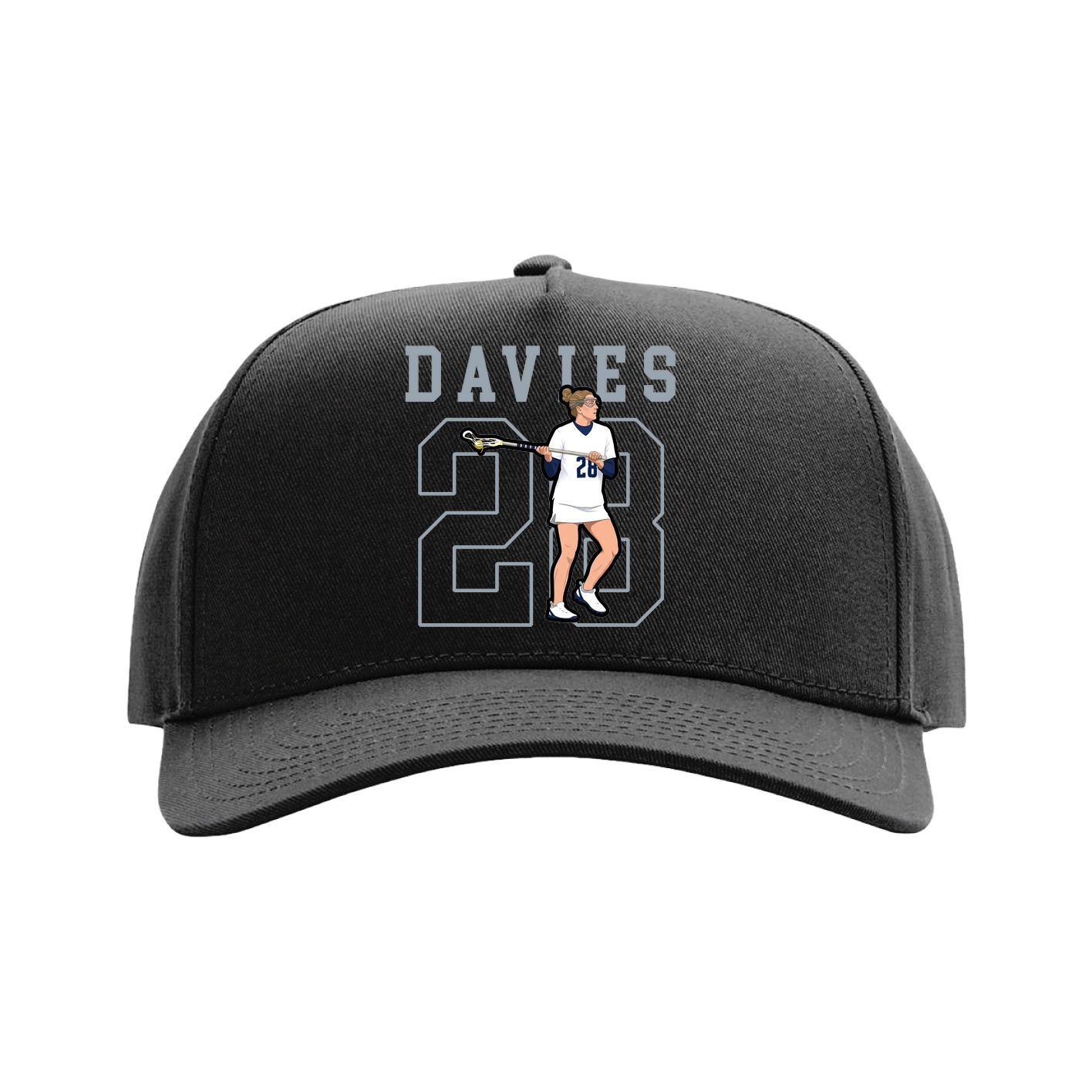 Full Fabric Five-Panel Champ Cap — Shirsey in Black