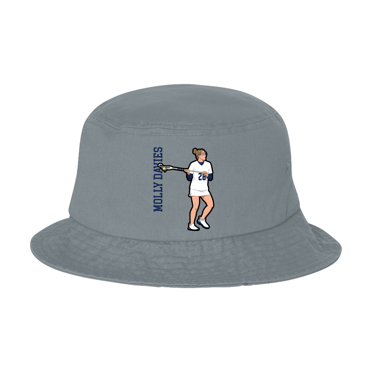Bucket Cap — Name Vertical in Grey