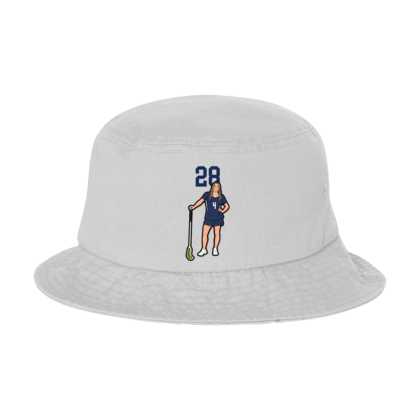 Bucket Cap — Number Top in White