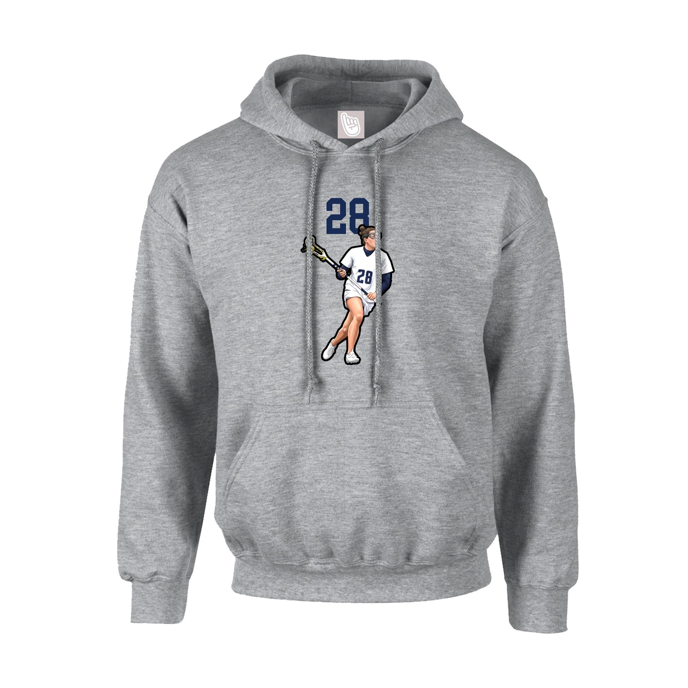 Hoodie — Number Top in Grey