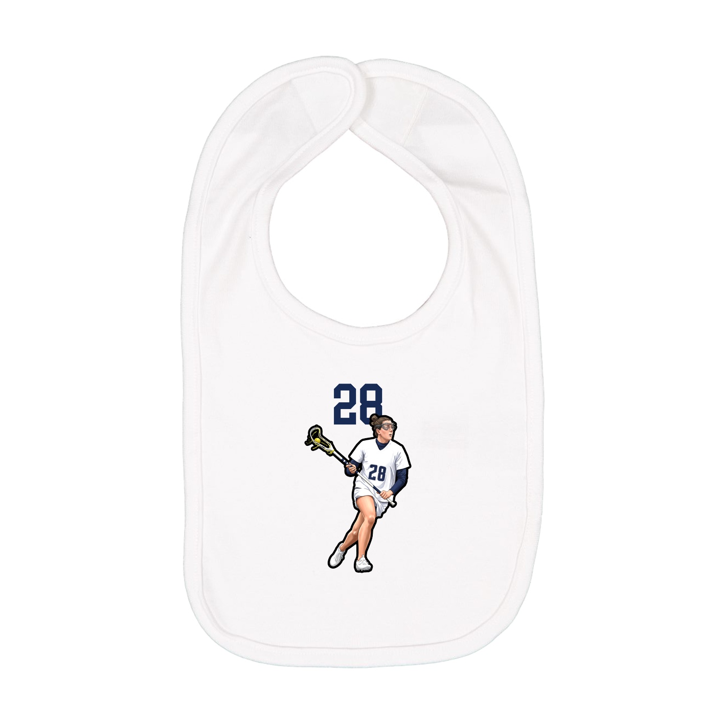 Infant Bib — Number Top in White
