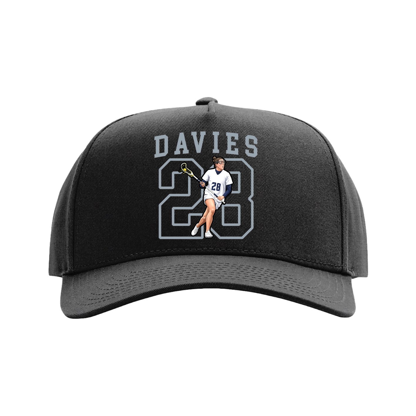Full Fabric Five-Panel Champ Cap — Shirsey in Black