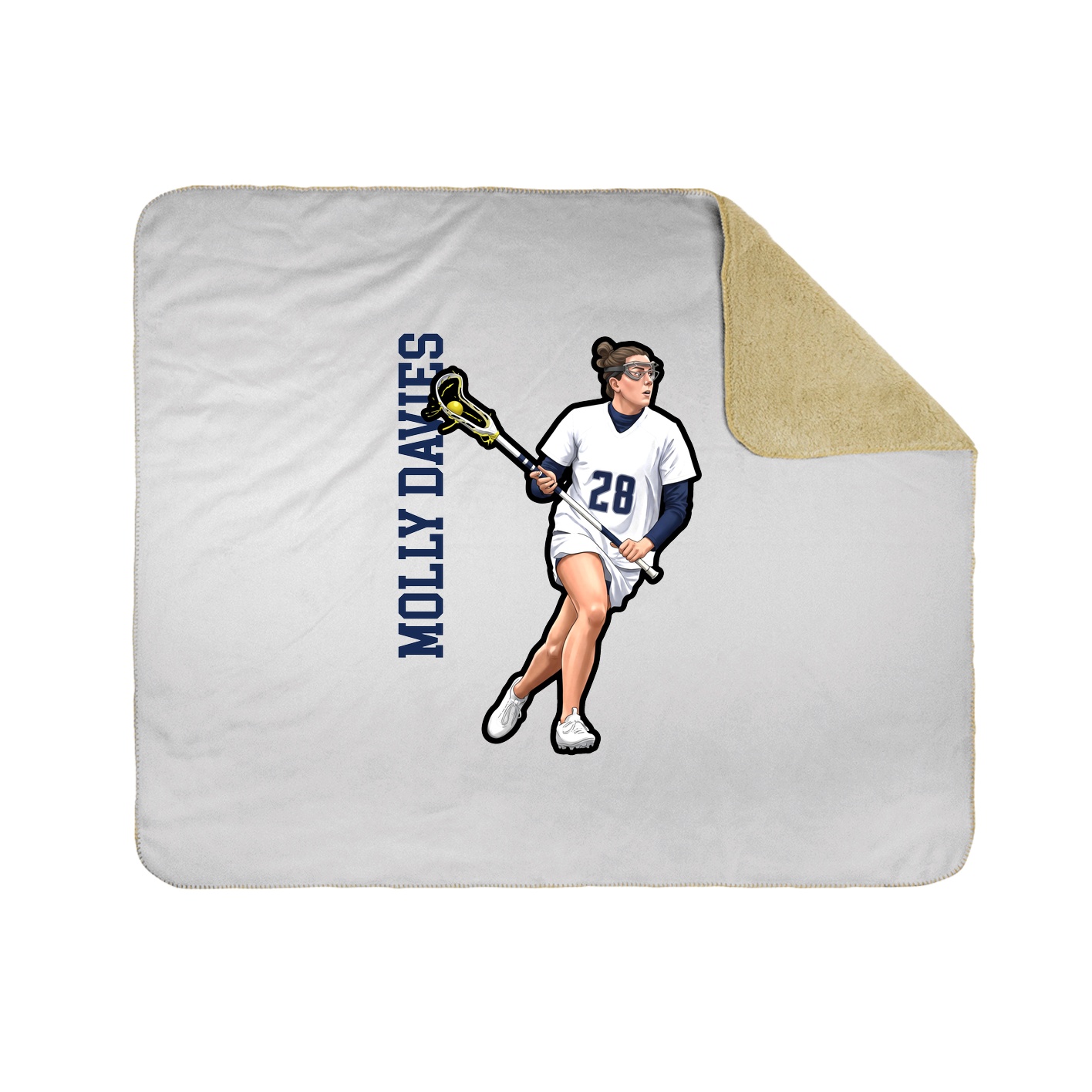 Throw Blanket — Name Vertical in White