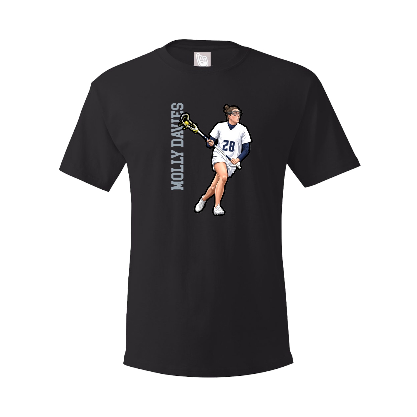 Youth Tee — Name Vertical in Black