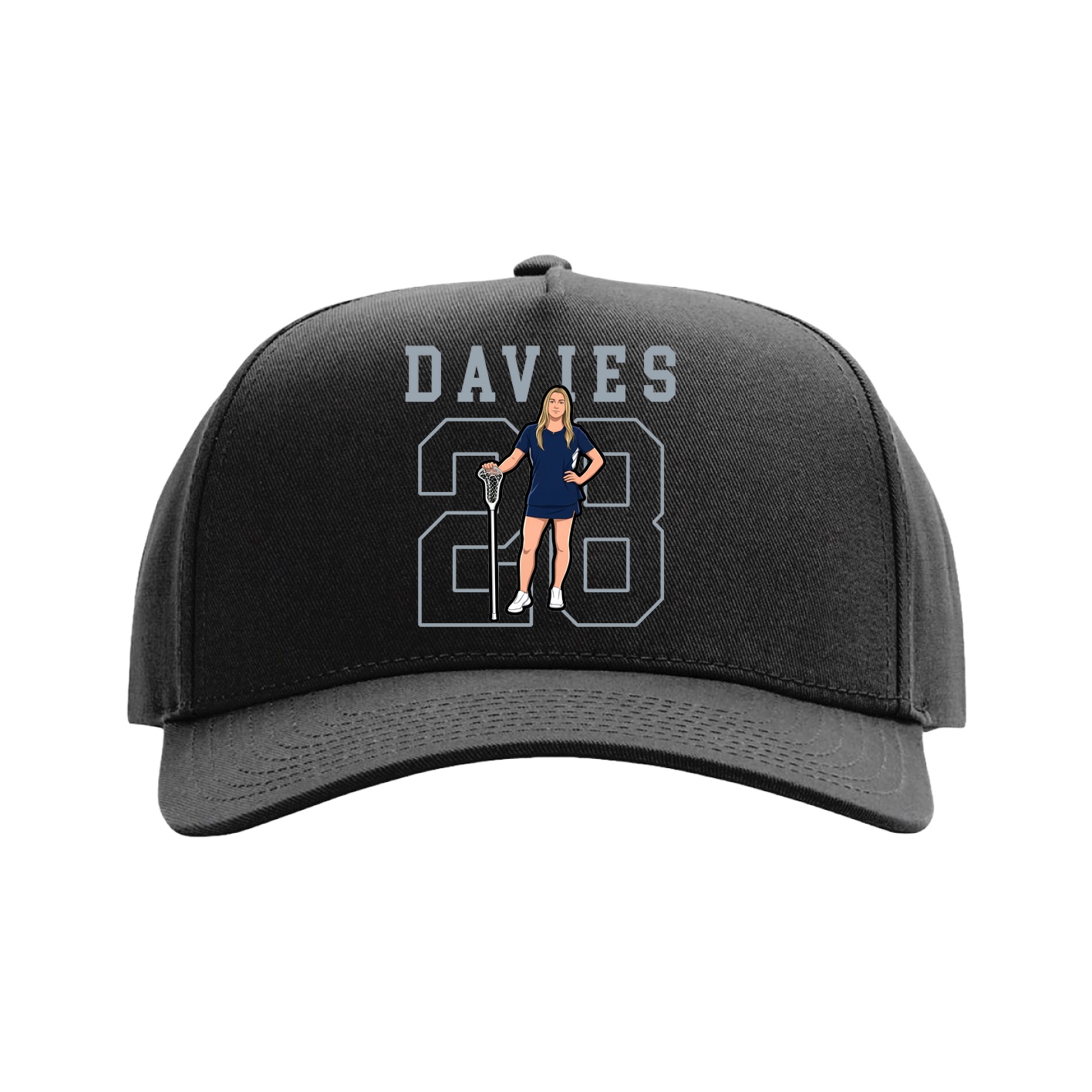 Full Fabric Five-Panel Champ Cap — Shirsey in Black