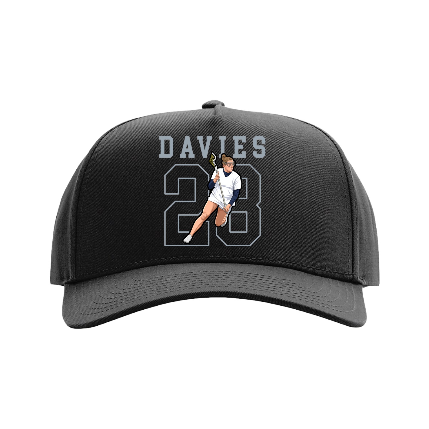 Full Fabric Five-Panel Champ Cap — Shirsey in Black