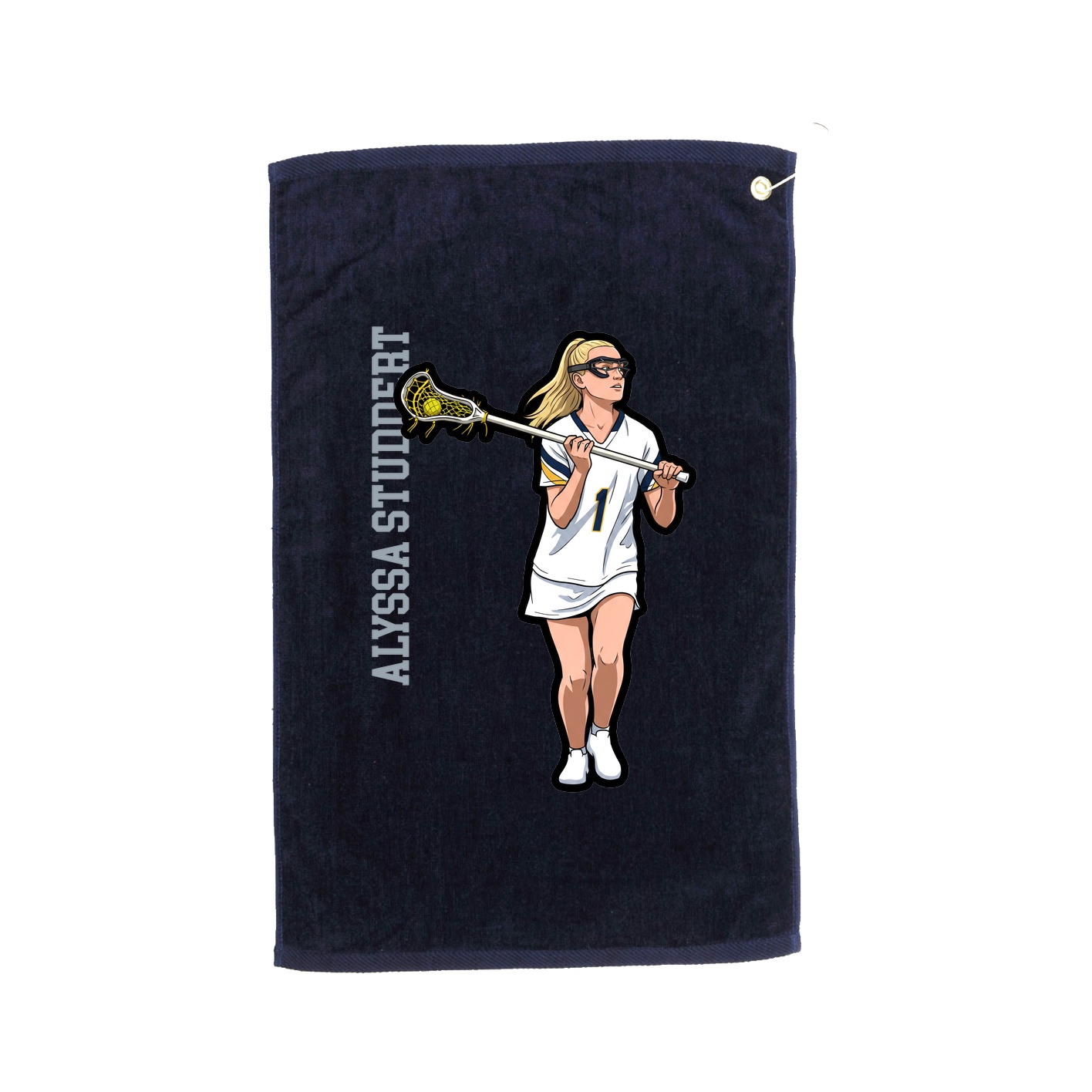 Golf Towel — Name Vertical in Navy