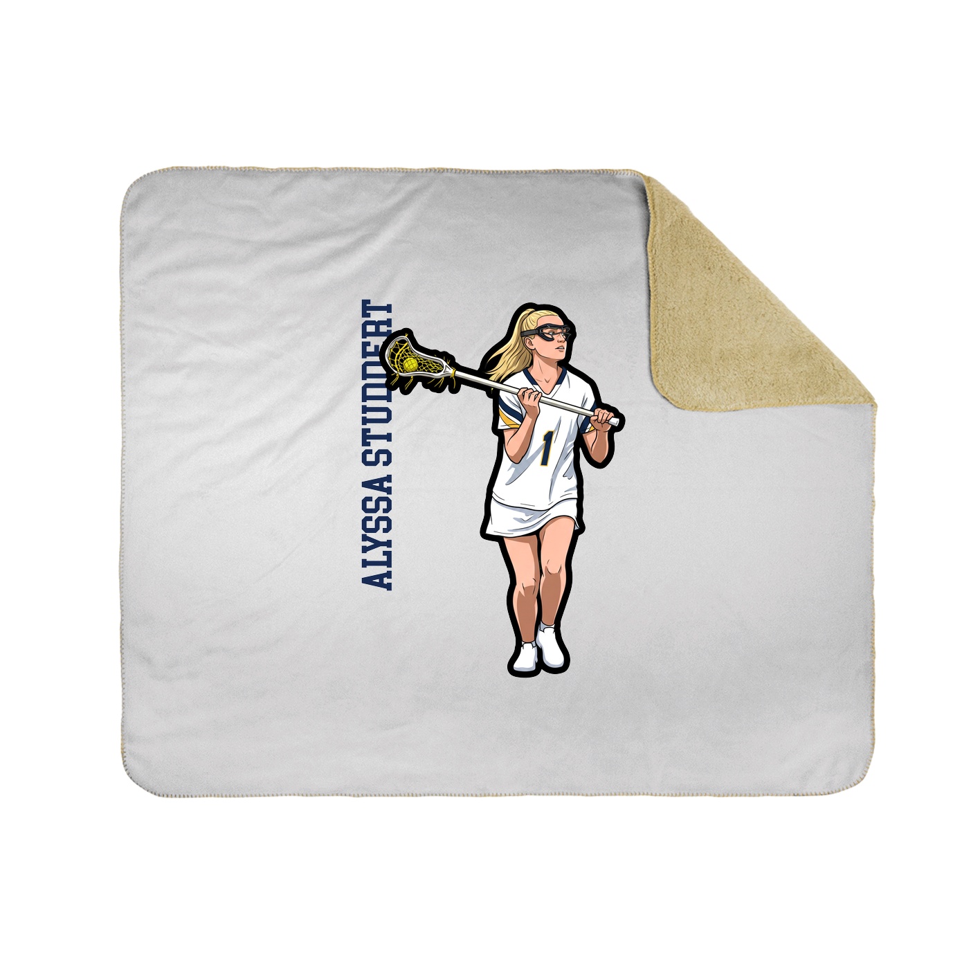 Throw Blanket — Name Vertical in White