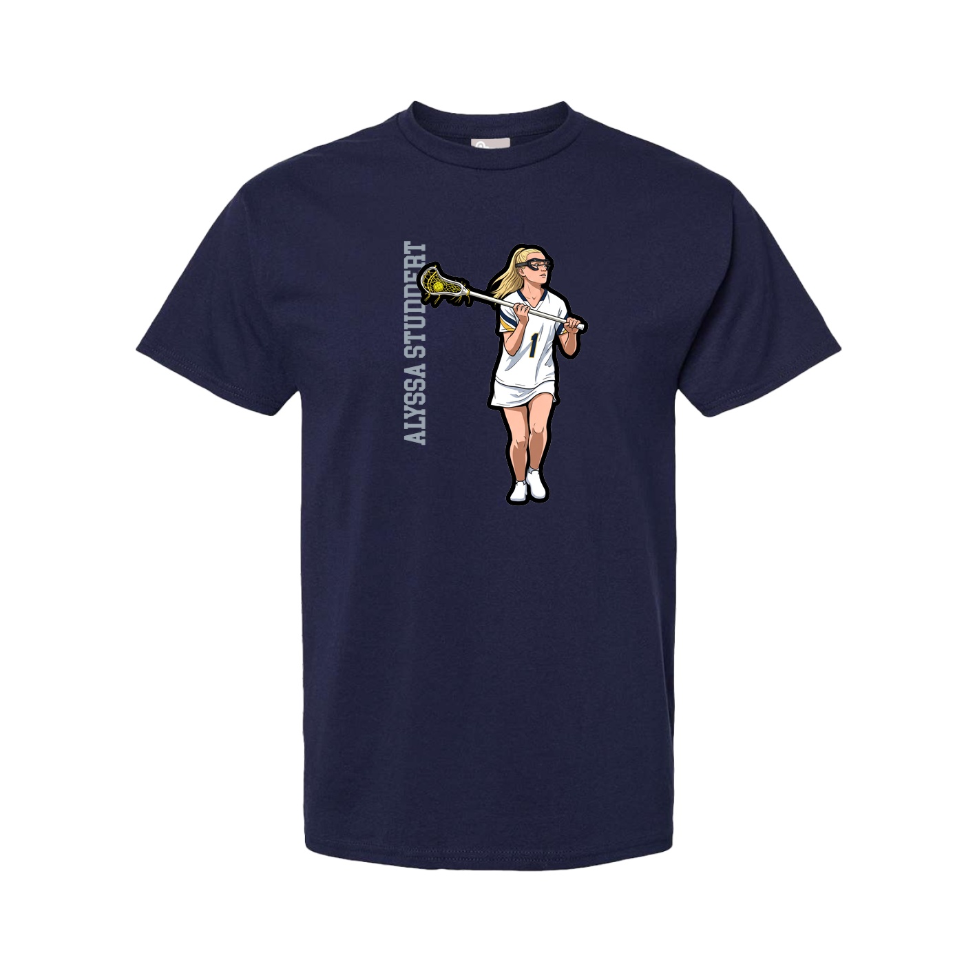 Youth Tee — Name Vertical in Navy