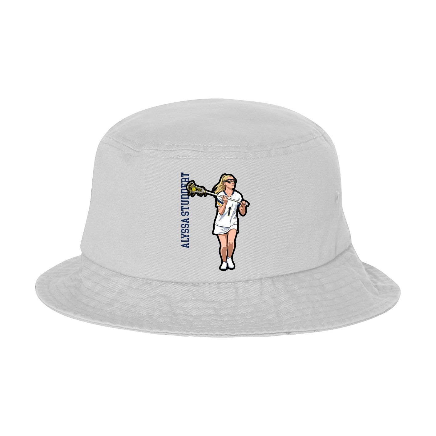 Bucket Cap — Name Vertical in White