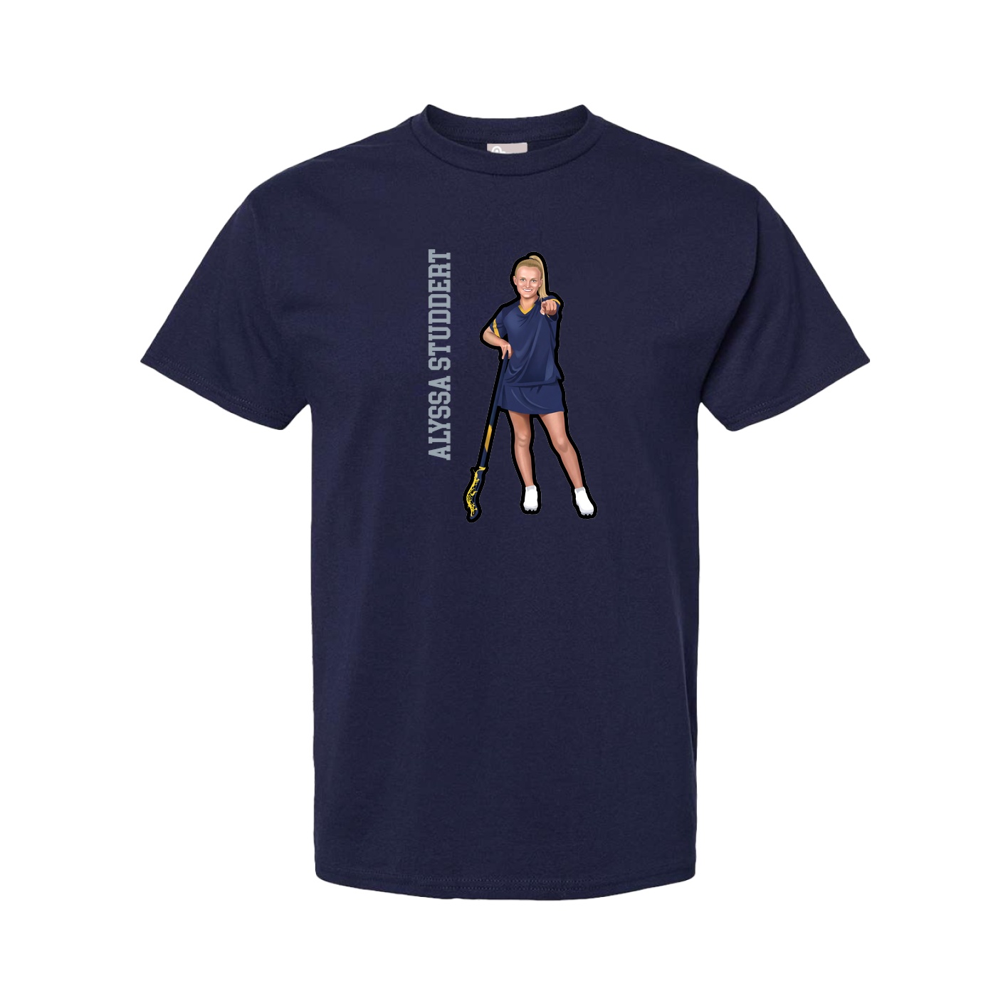 Youth Tee — Name Vertical in Navy