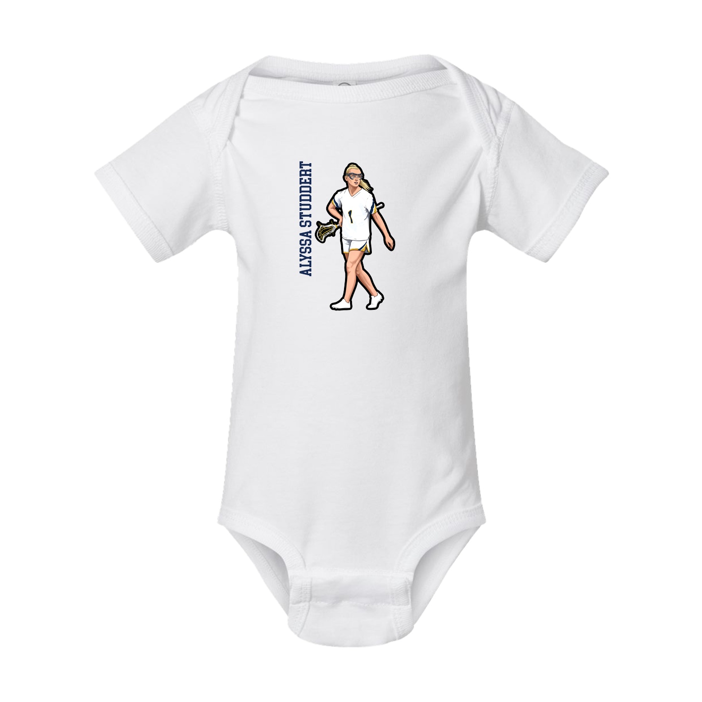 Baby Onesie — Name Vertical in White