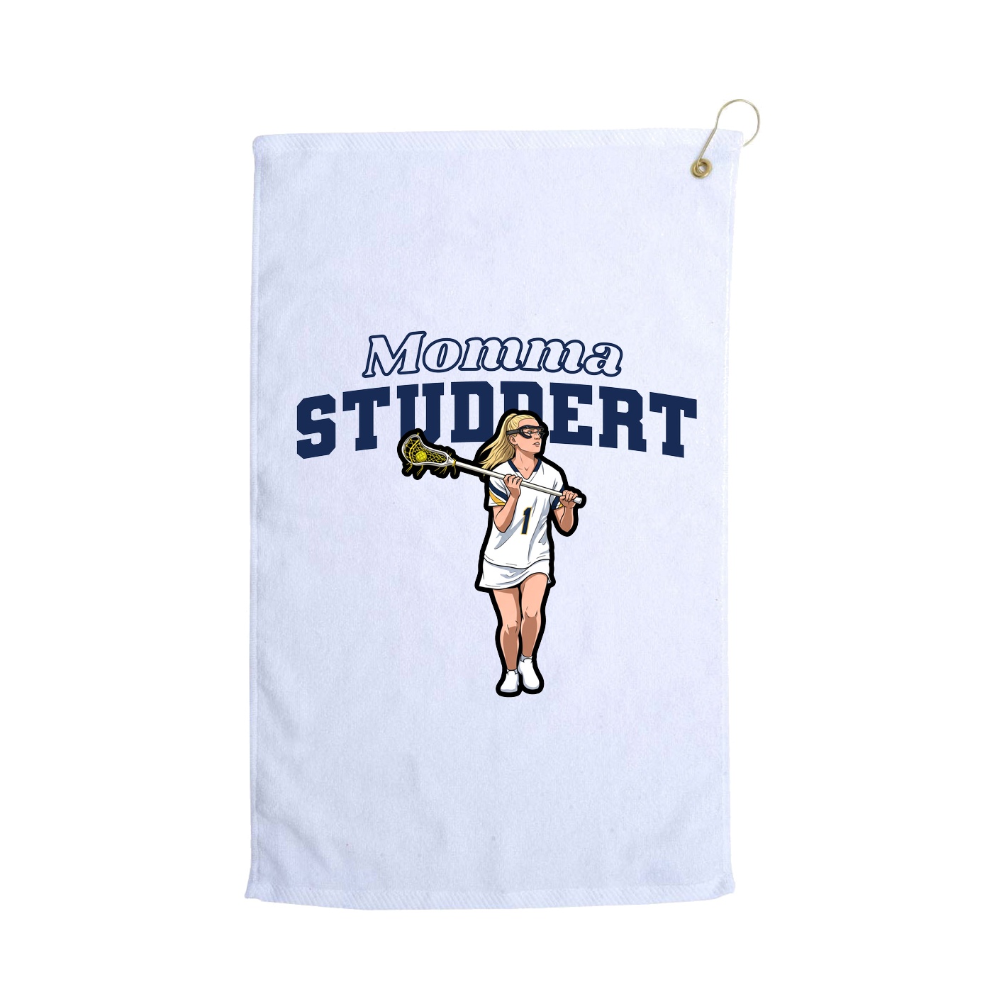 Golf Towel — Mothers Day Block in White