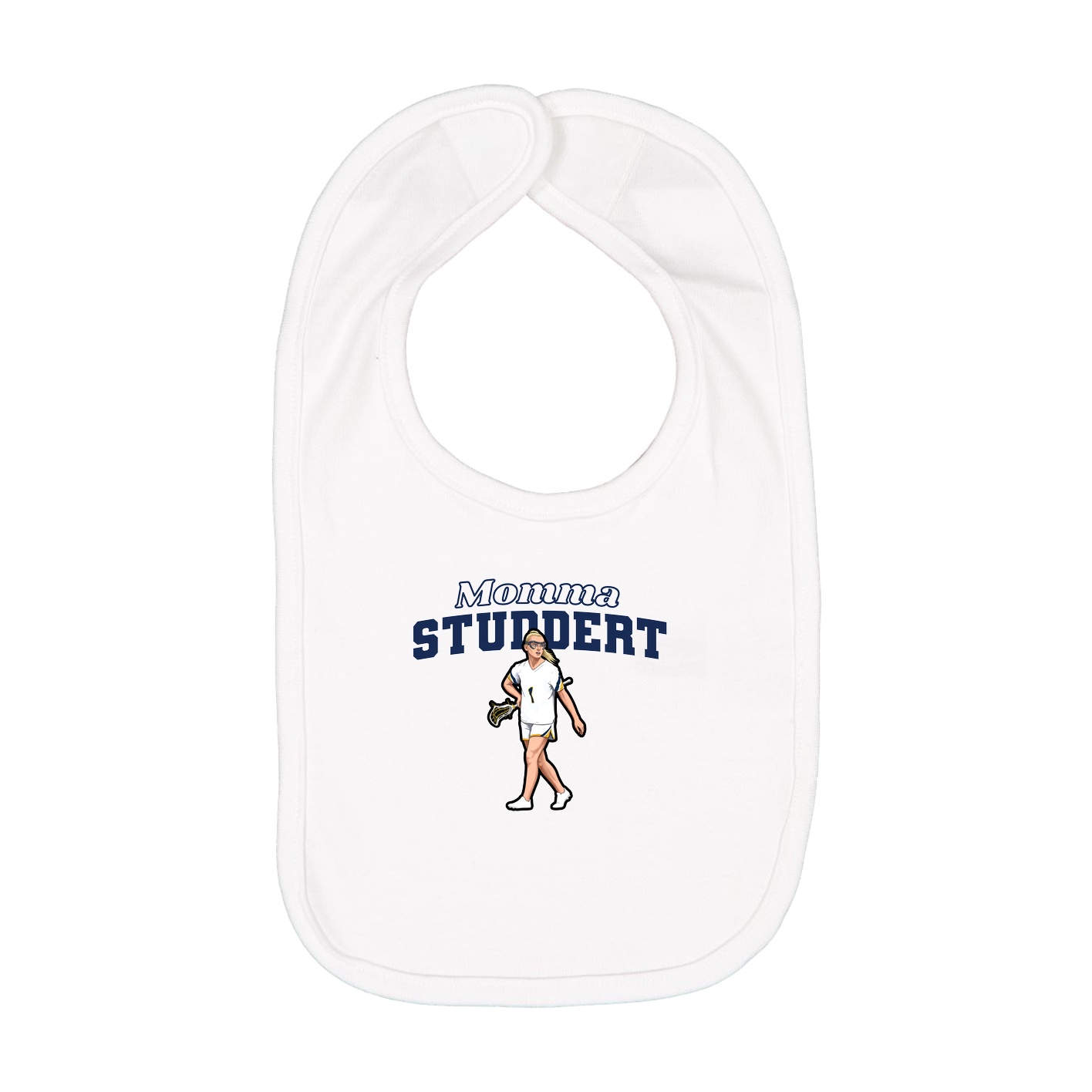 Infant Bib — Mothers Day Block in White