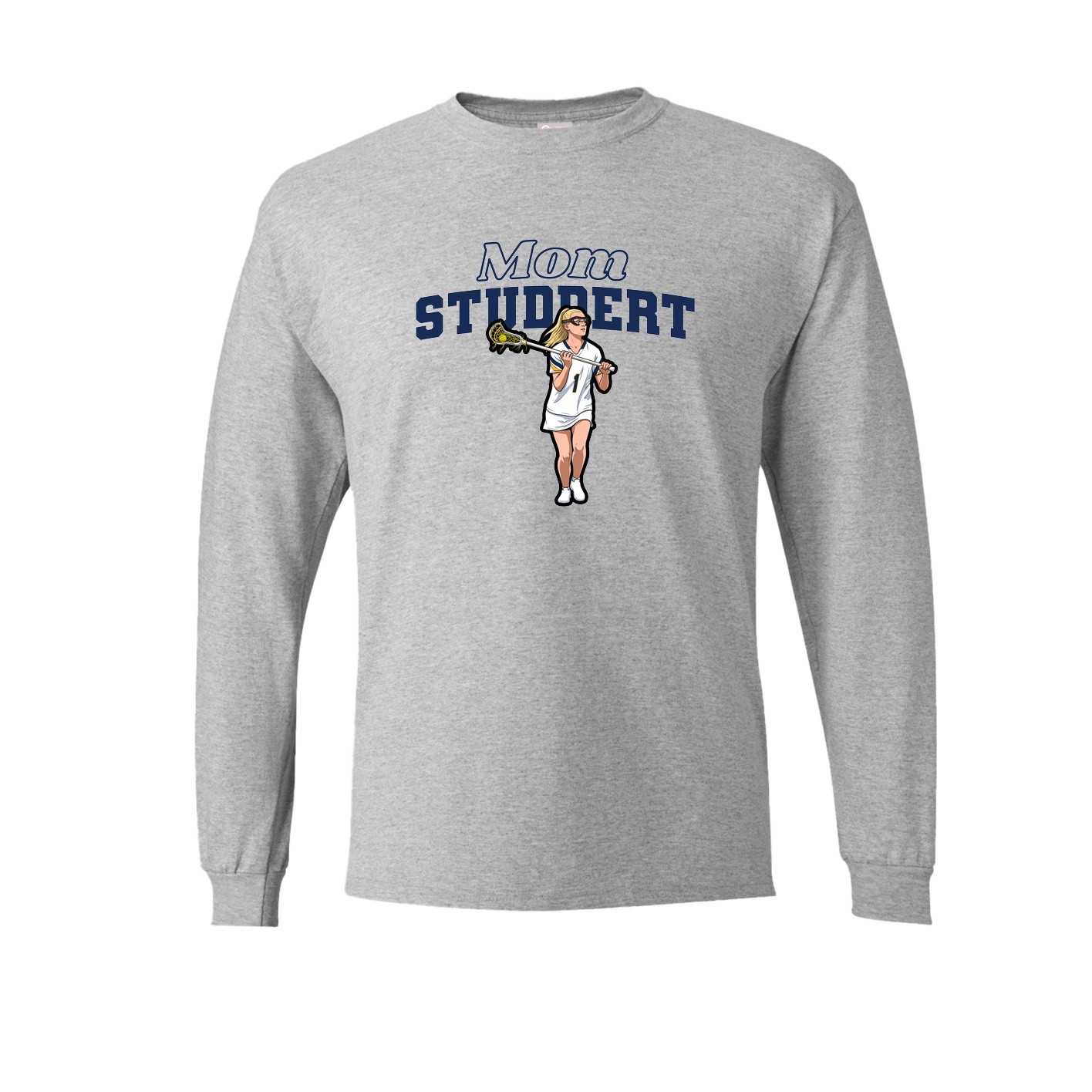 Long Sleeve Tee — Mothers Day Block in Grey