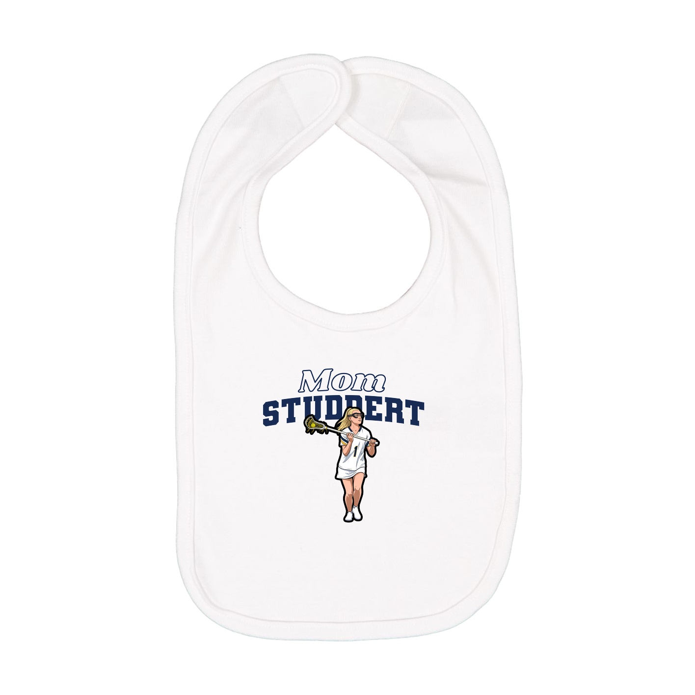 Infant Bib — Mothers Day Block in White