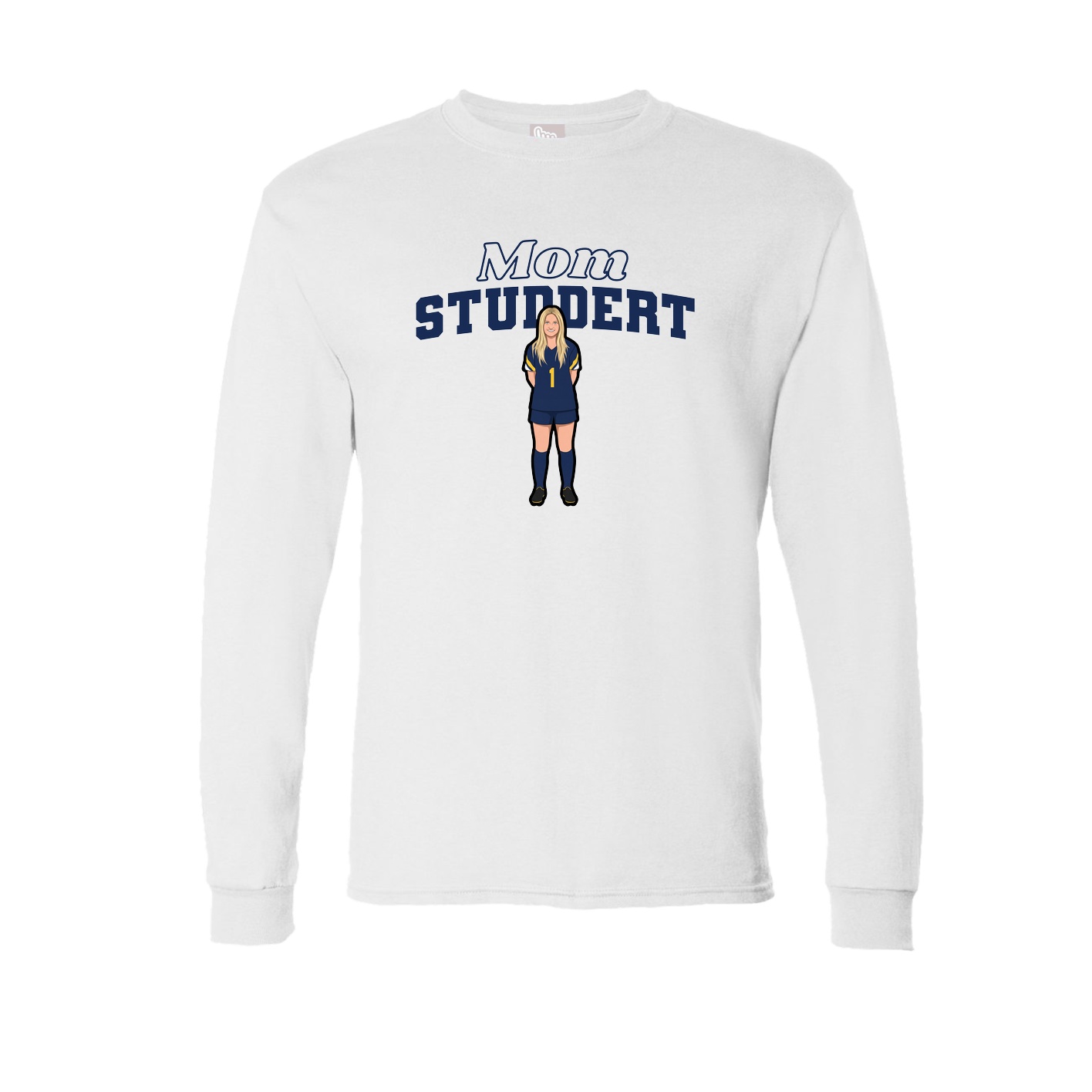 Long Sleeve Tee — Mothers Day Block in White