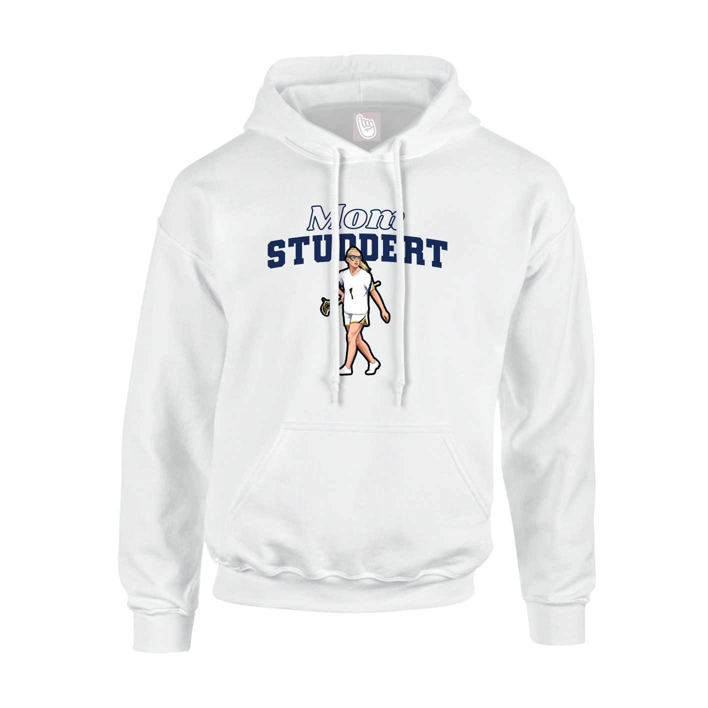 Youth Hoodie — Mothers Day Block in White