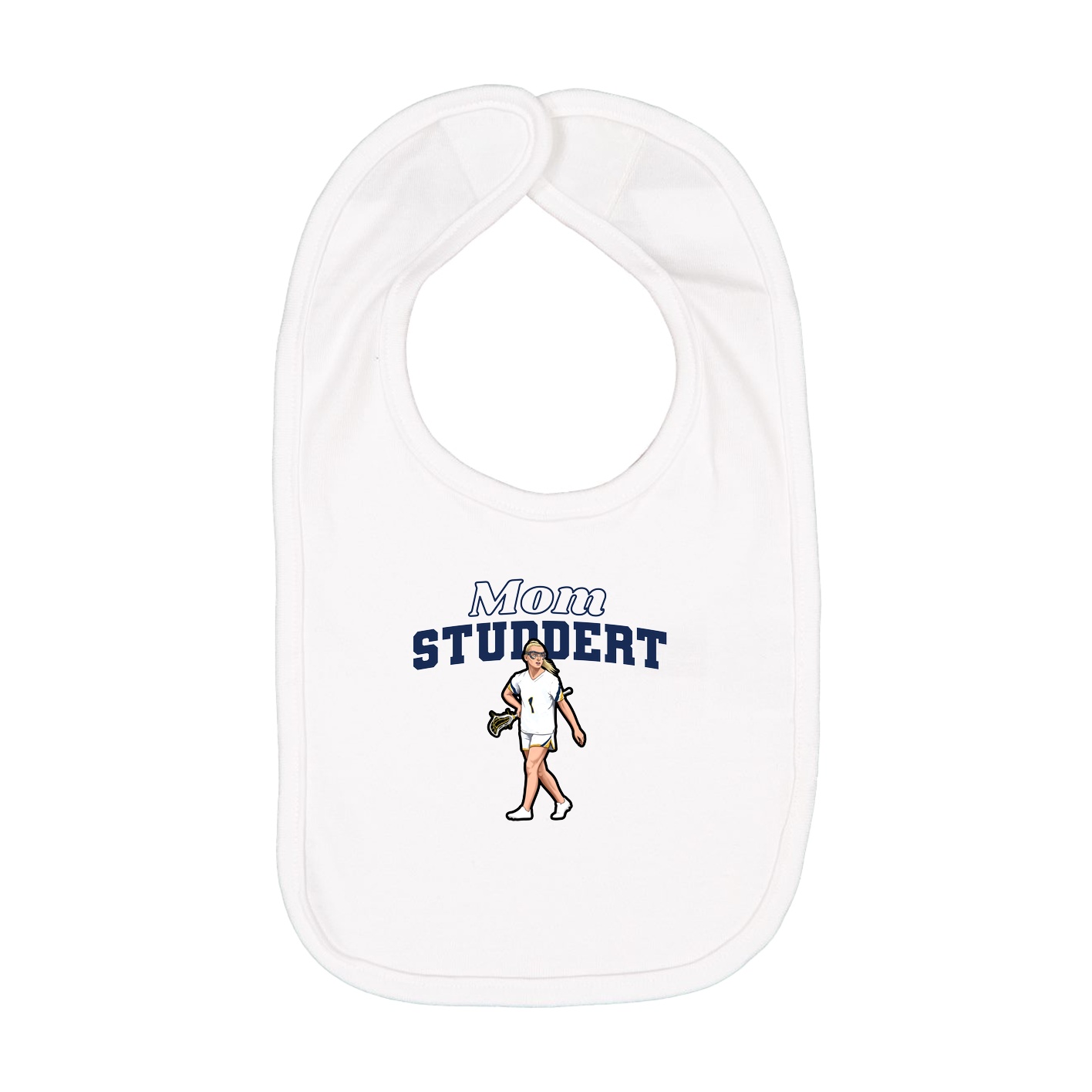Infant Bib — Mothers Day Block in White