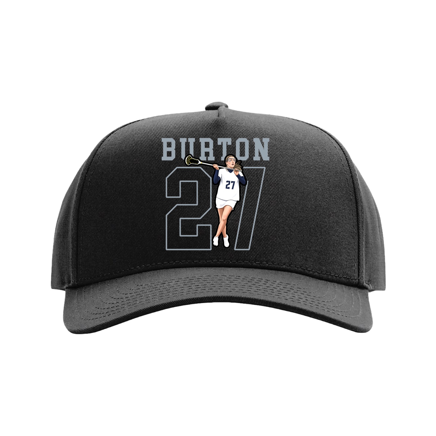 Full Fabric Five-Panel Champ Cap — Shirsey in Black