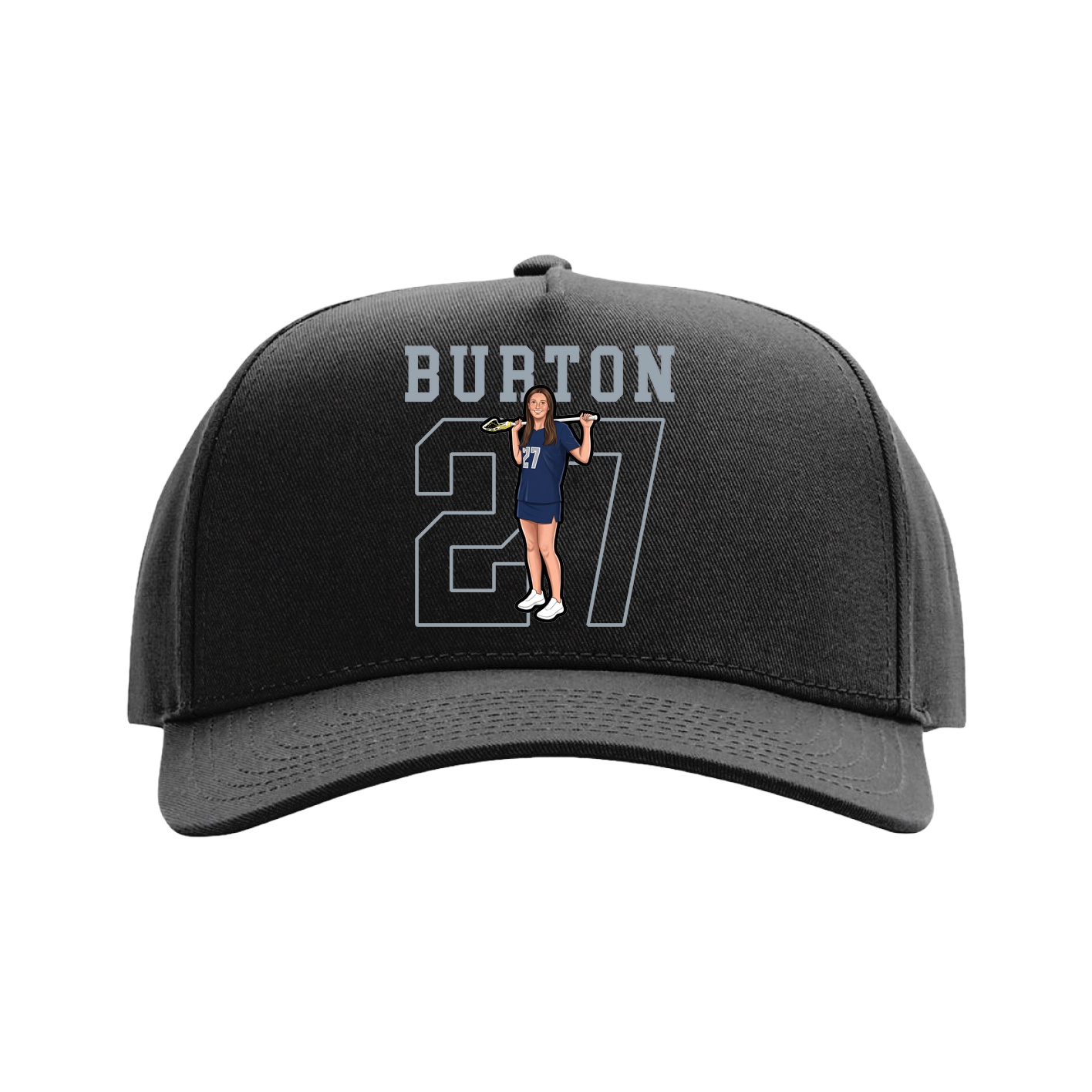 Full Fabric Five-Panel Champ Cap — Shirsey in Black