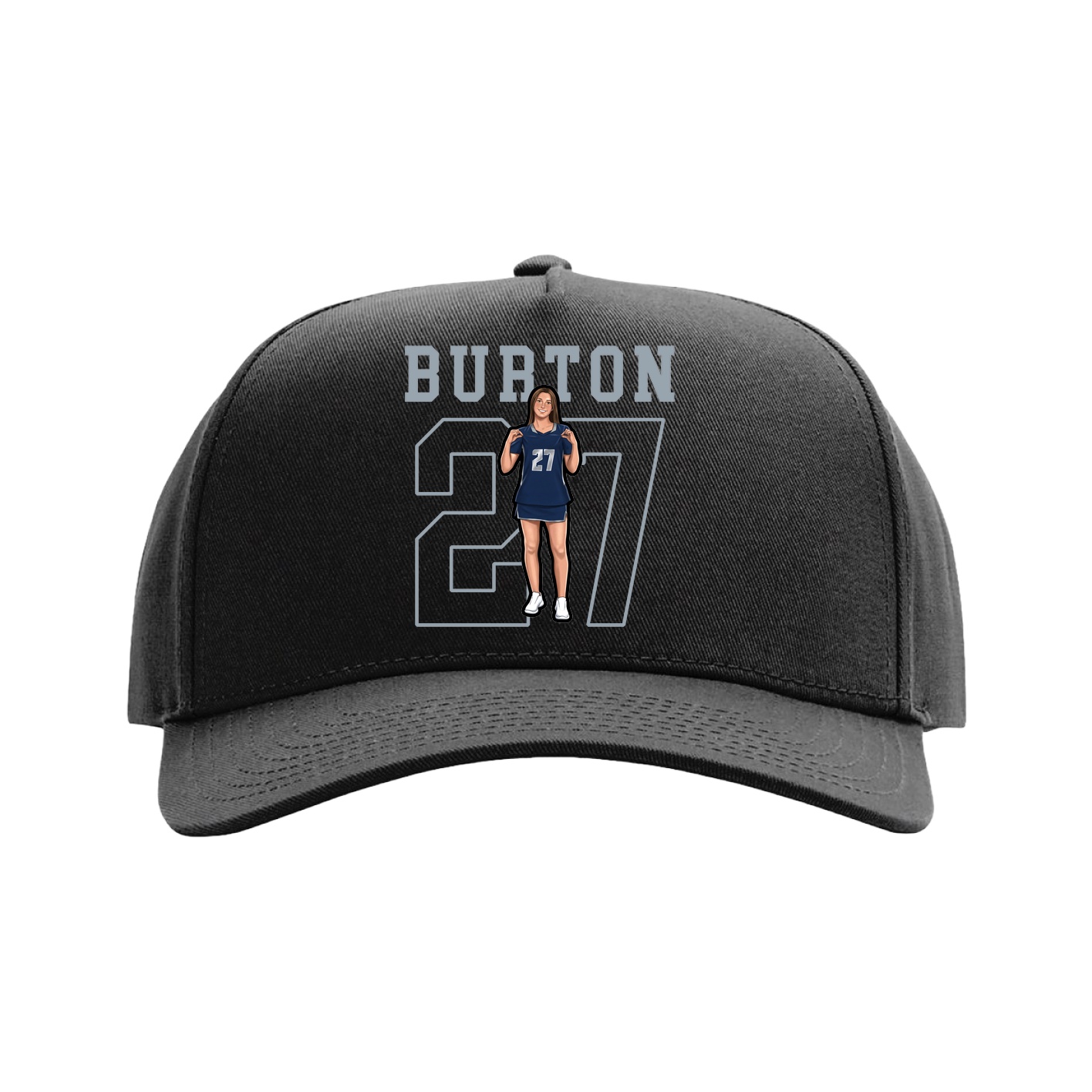 Full Fabric Five-Panel Champ Cap — Shirsey in Black