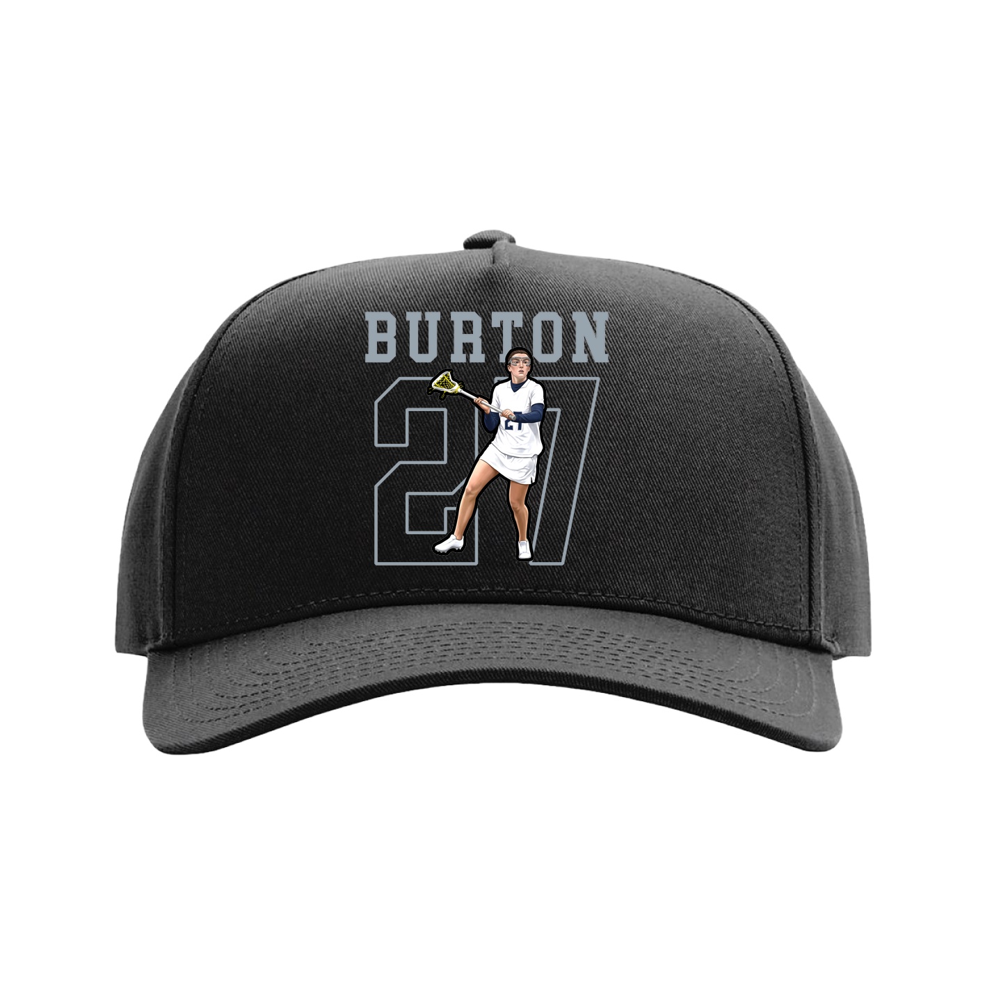 Full Fabric Five-Panel Champ Cap — Shirsey in Black