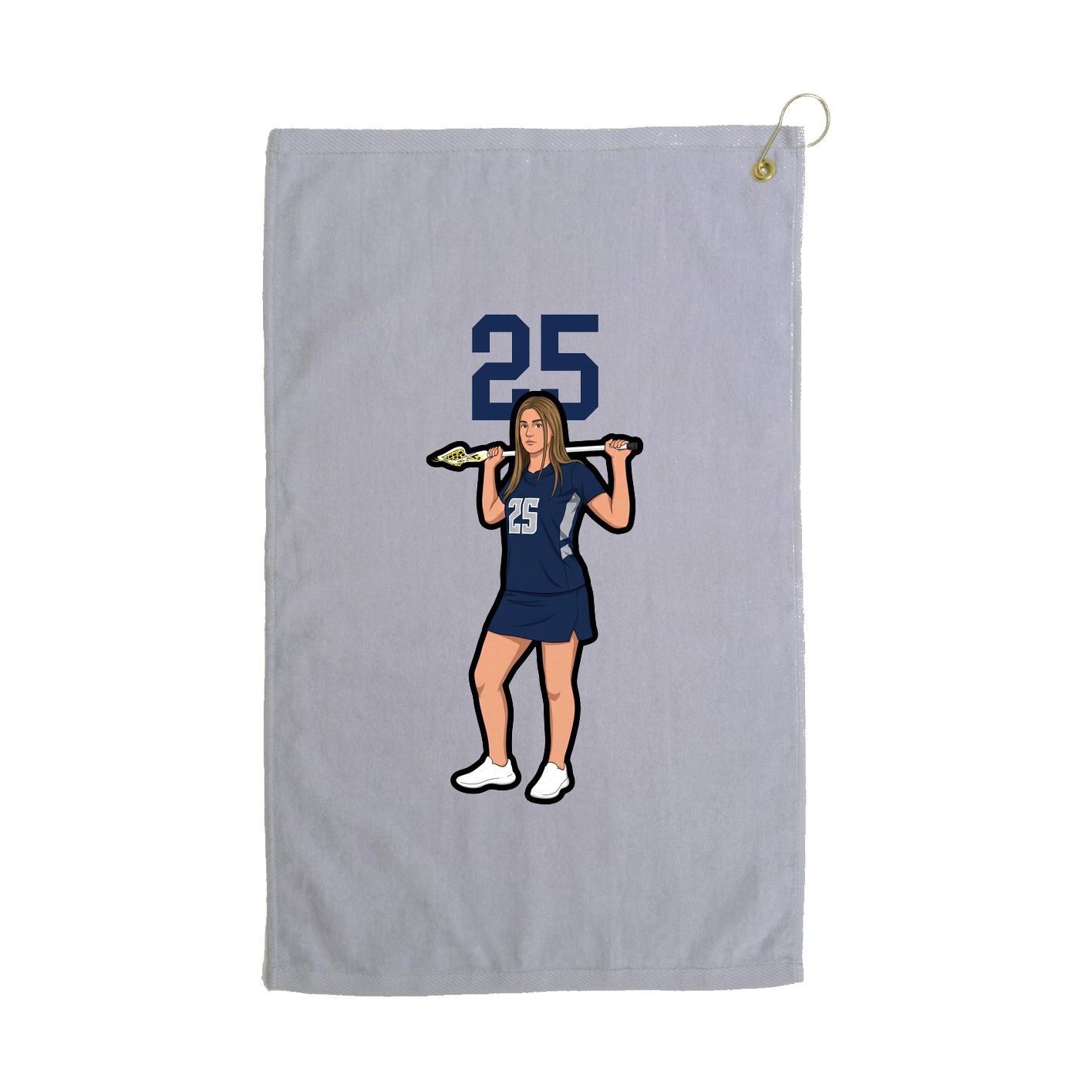 Golf Towel — Number Top in Grey