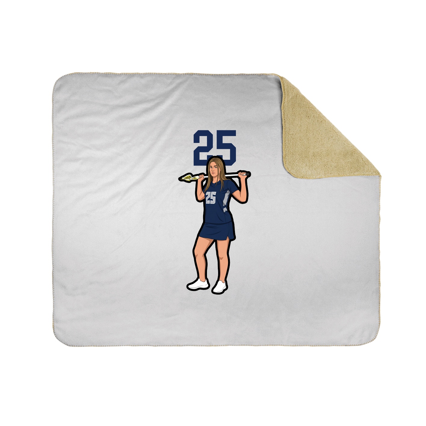 Throw Blanket — Number Top in White
