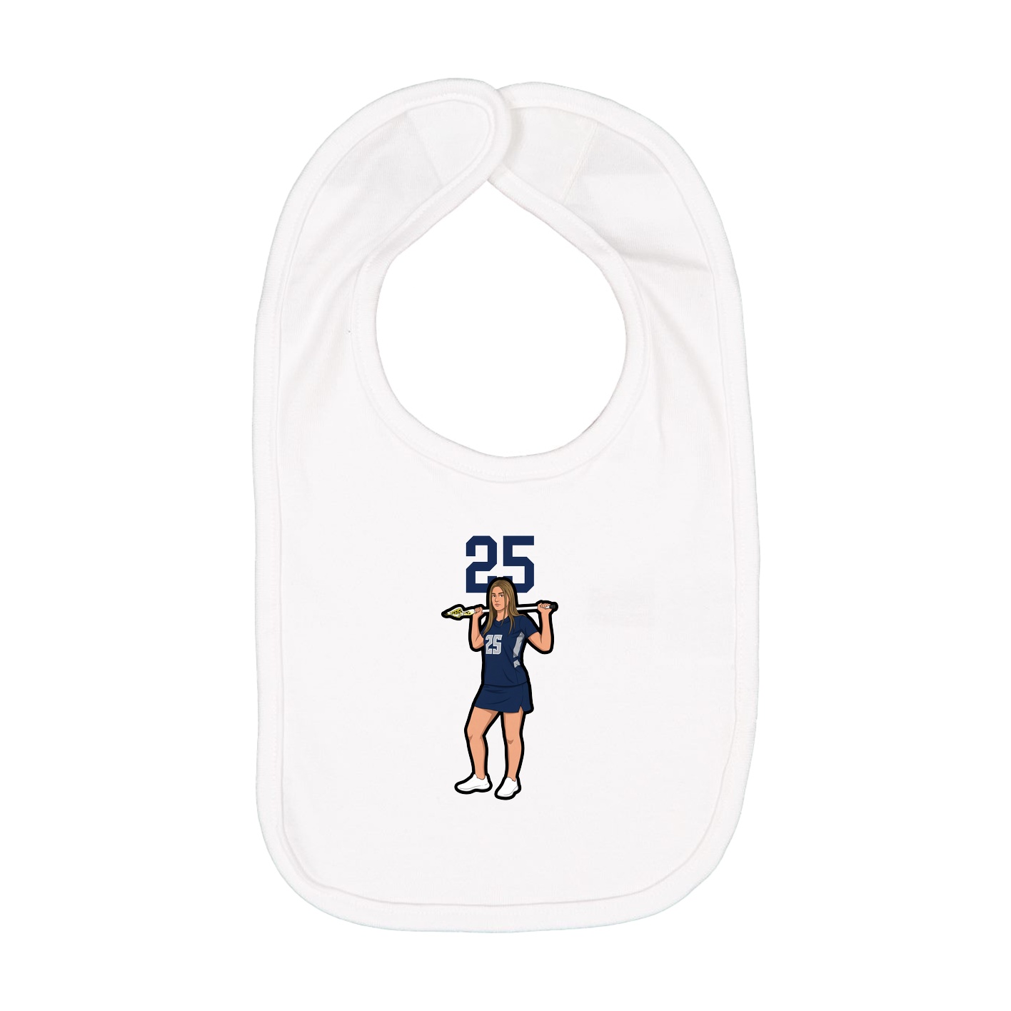 Infant Bib — Number Top in White