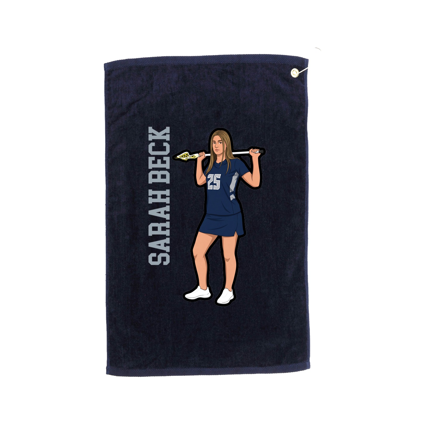 Golf Towel — Name Vertical in Navy
