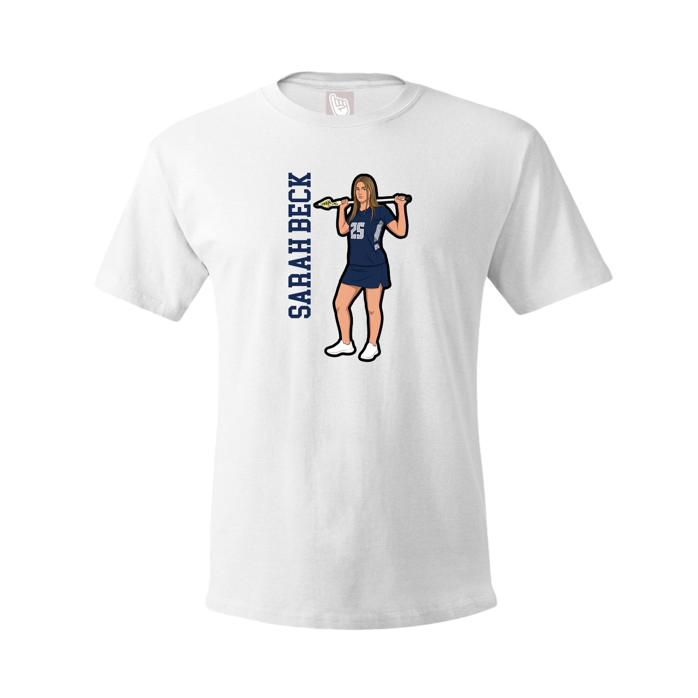 Tee — Name Vertical in White
