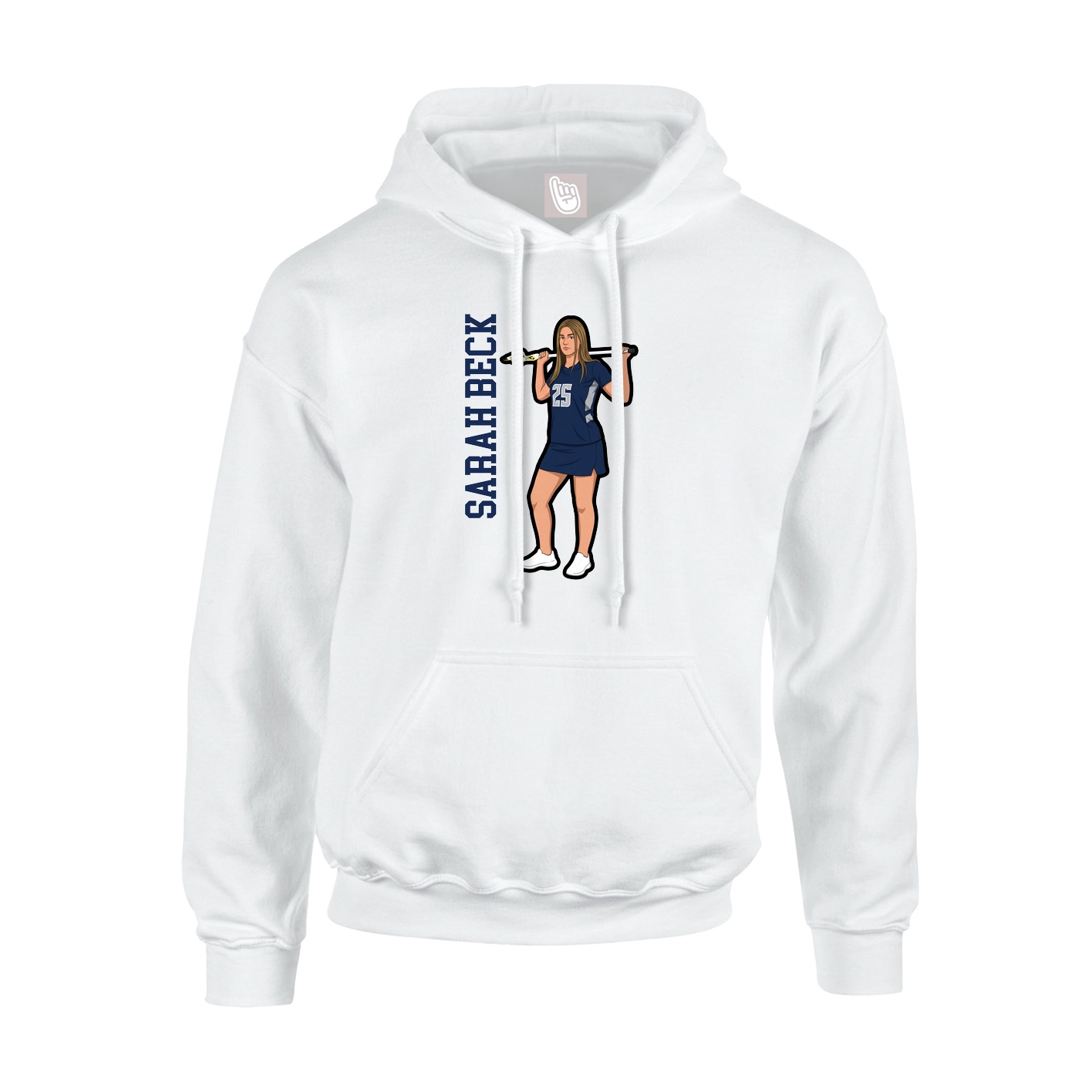Hoodie — Name Vertical in White