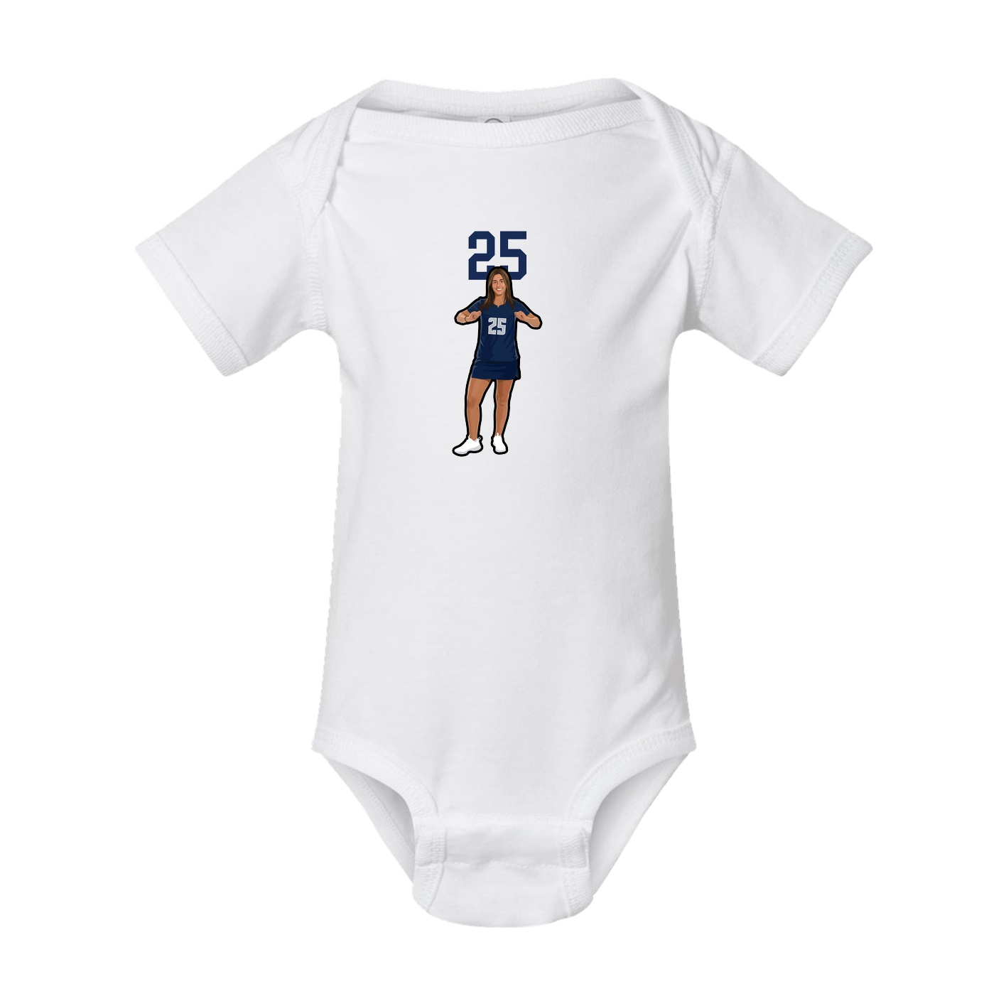 Baby Onesie — Number Top in White