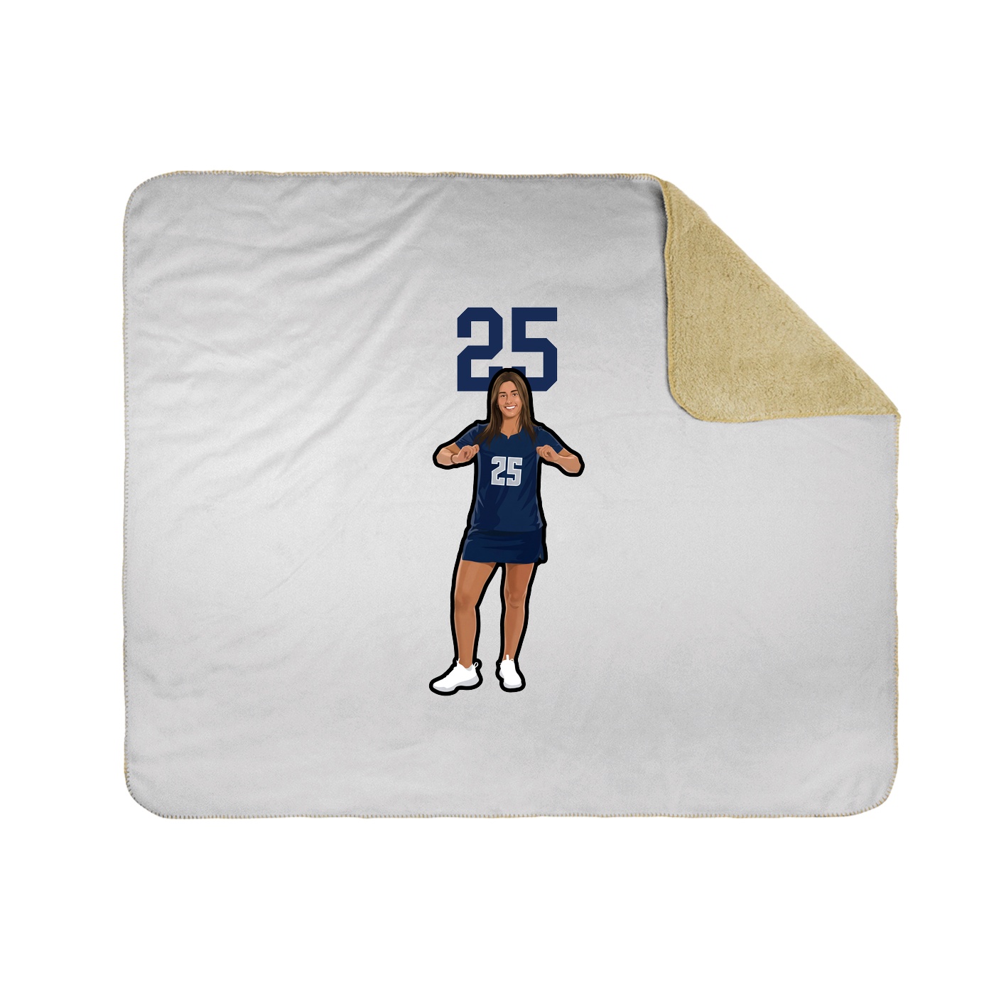 Throw Blanket — Number Top in White