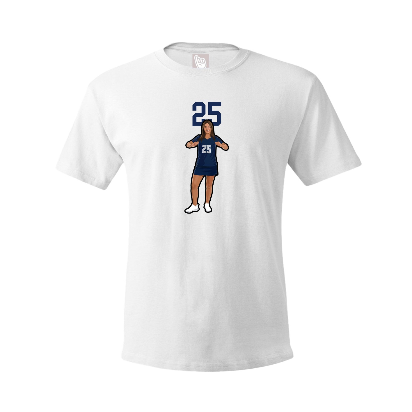 Youth Tee — Number Top in White
