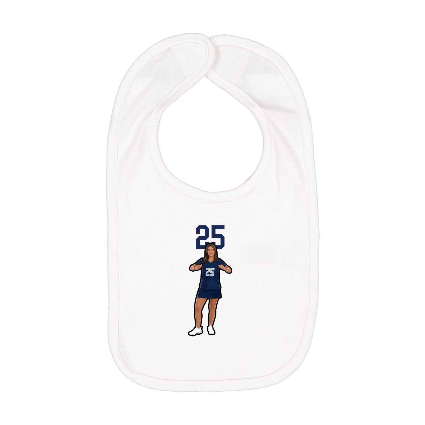 Infant Bib — Number Top in White