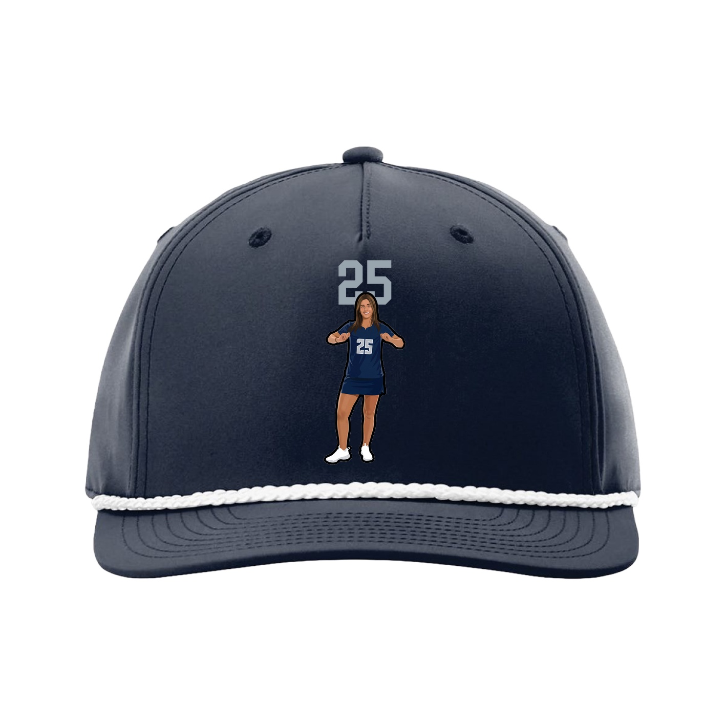 Five-Panel Classic Rope Cap — Number Top in Navy