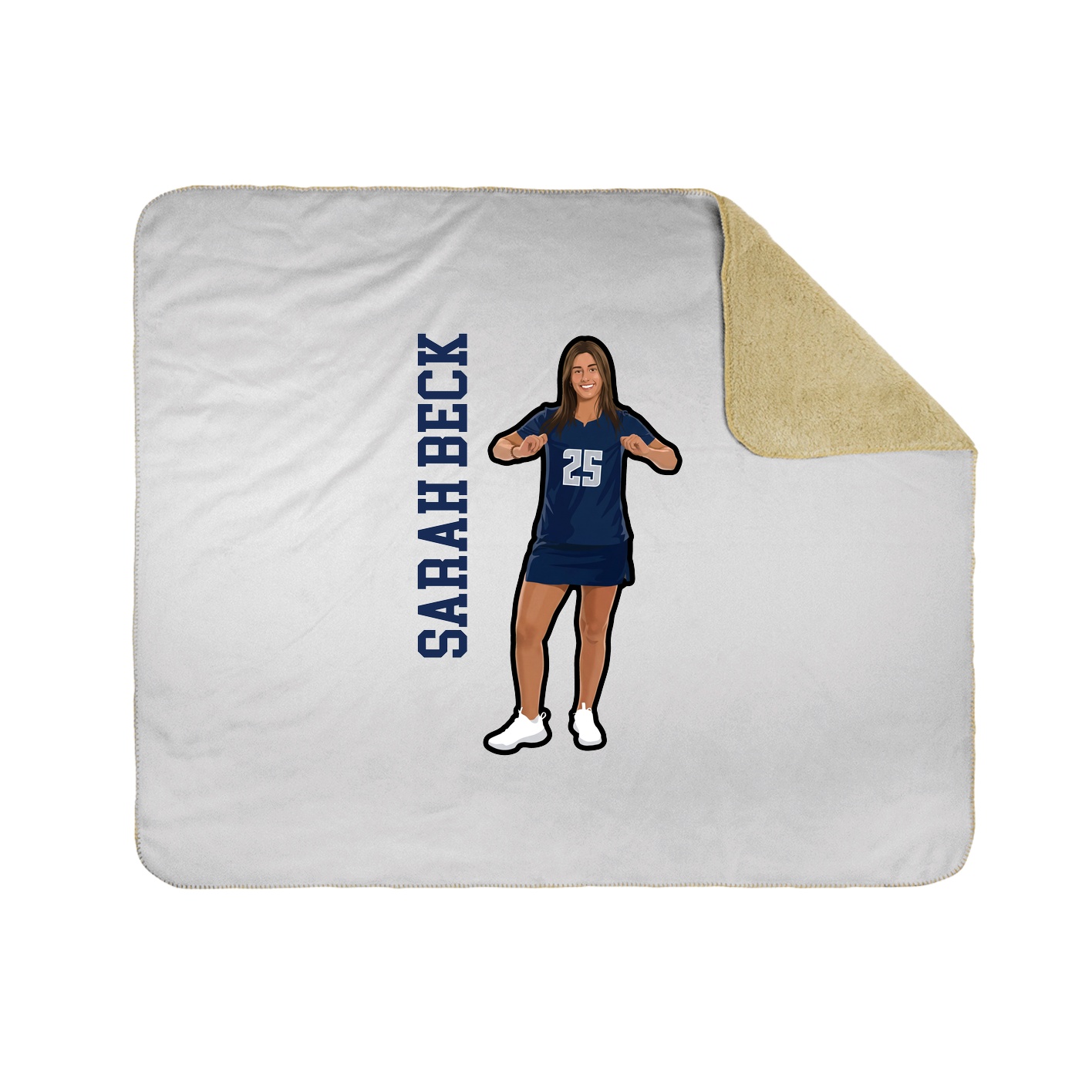 Throw Blanket — Name Vertical in White