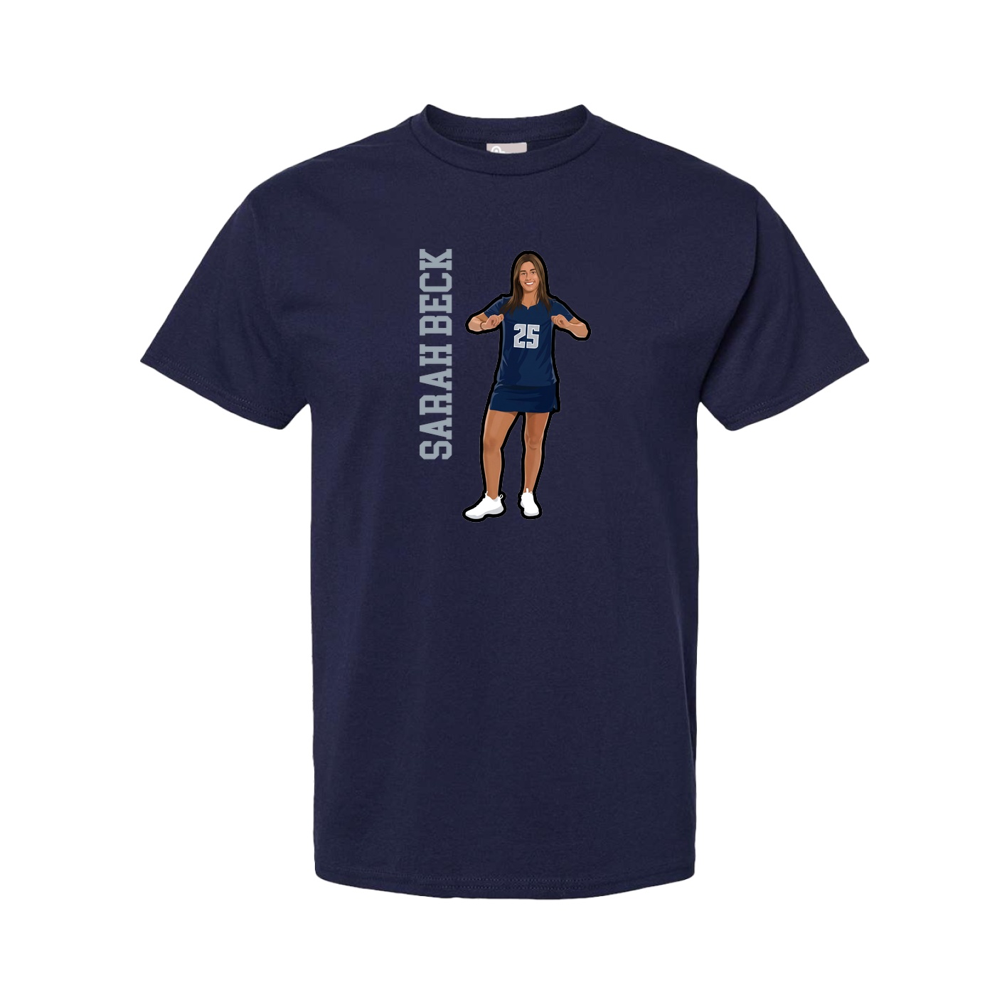 Youth Tee — Name Vertical in Navy