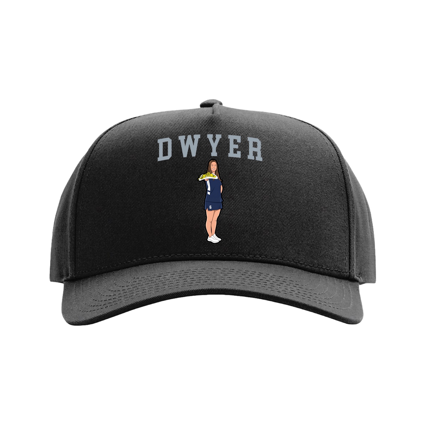 Full Fabric Five-Panel Champ Cap — Shirsey in Black