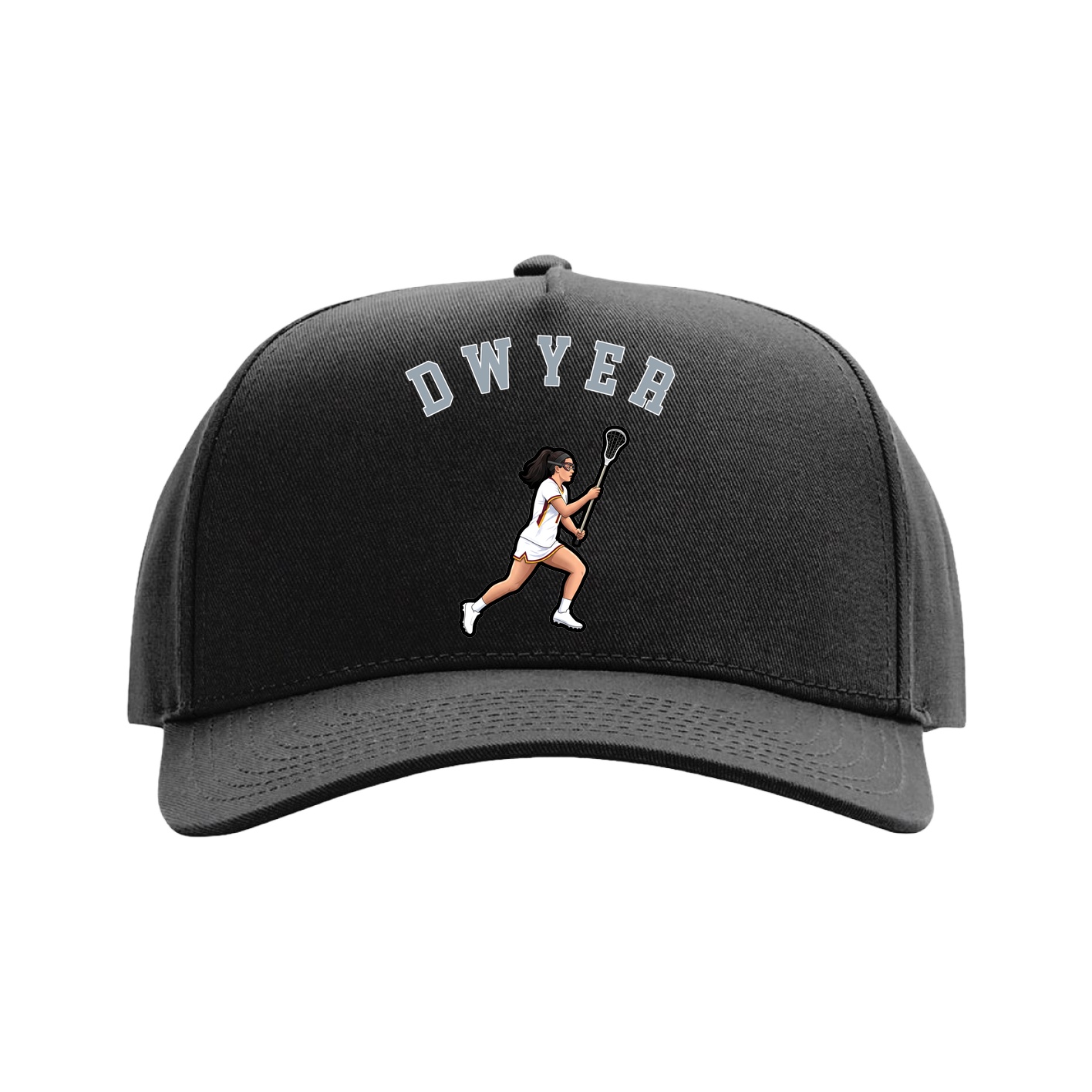 Full Fabric Five-Panel Champ Cap — Shirsey Arch in Black