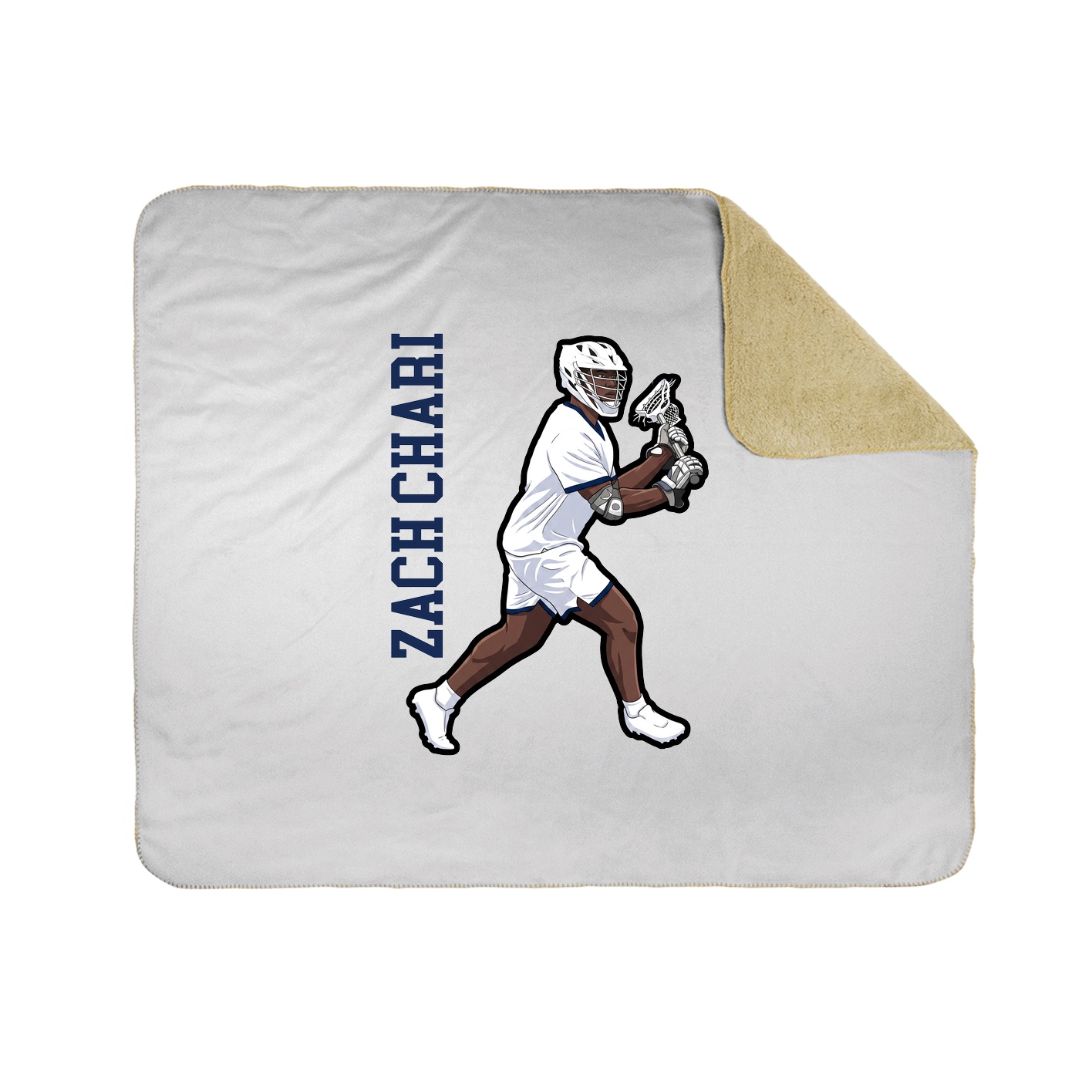 Throw Blanket — Name Vertical in White