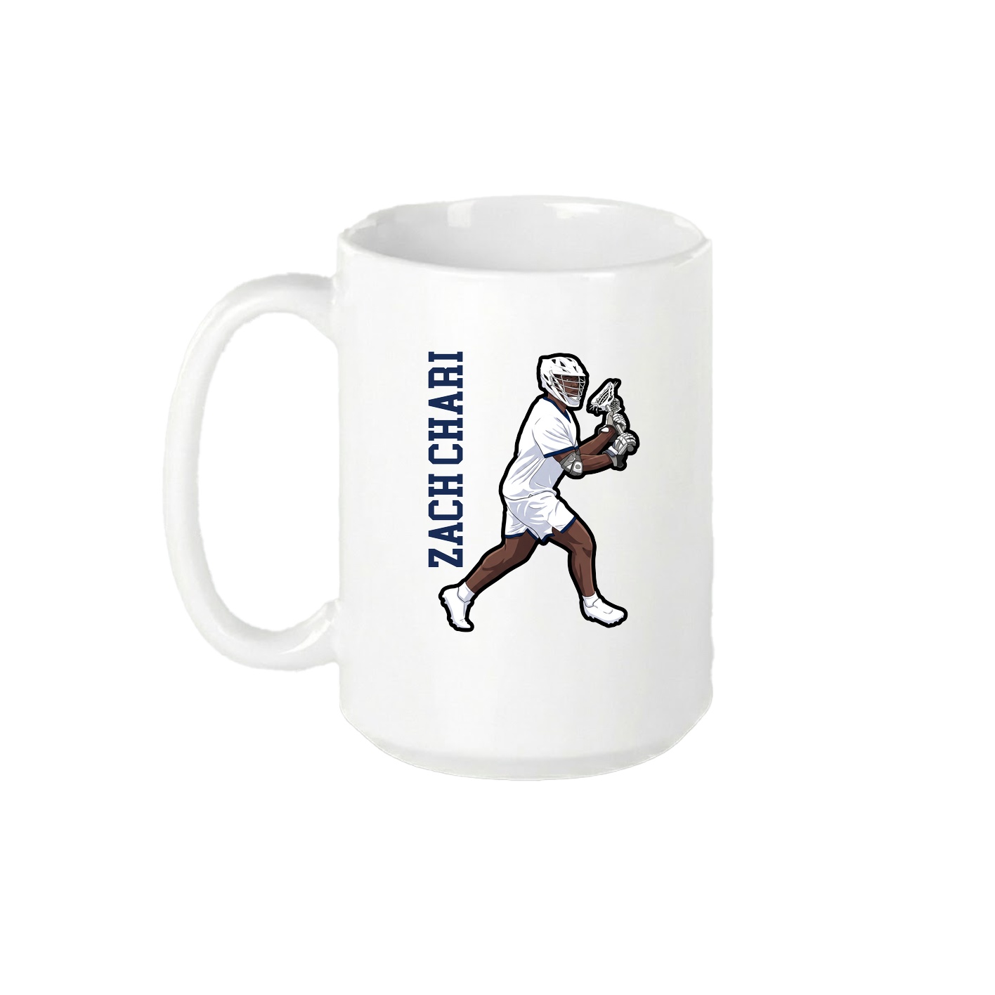 15oz Coffee Mug — Name Vertical in White