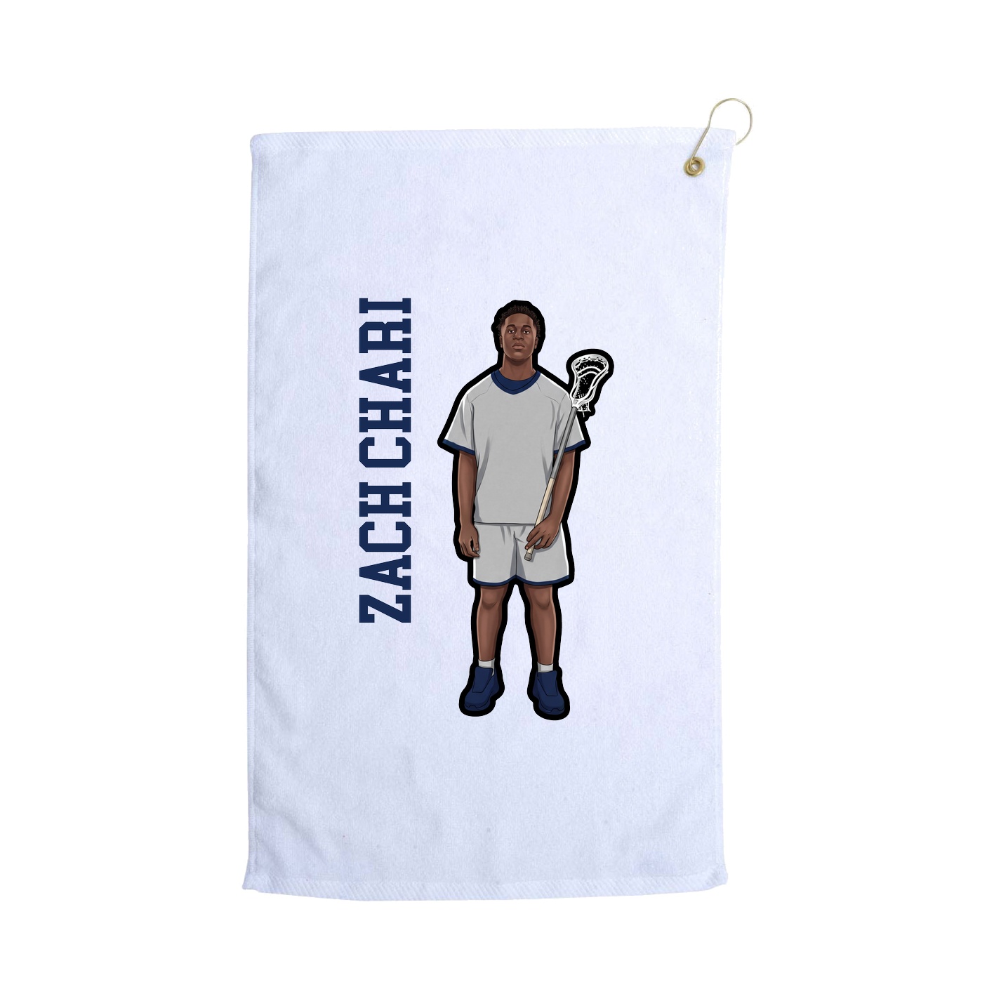Golf Towel — Name Vertical in White