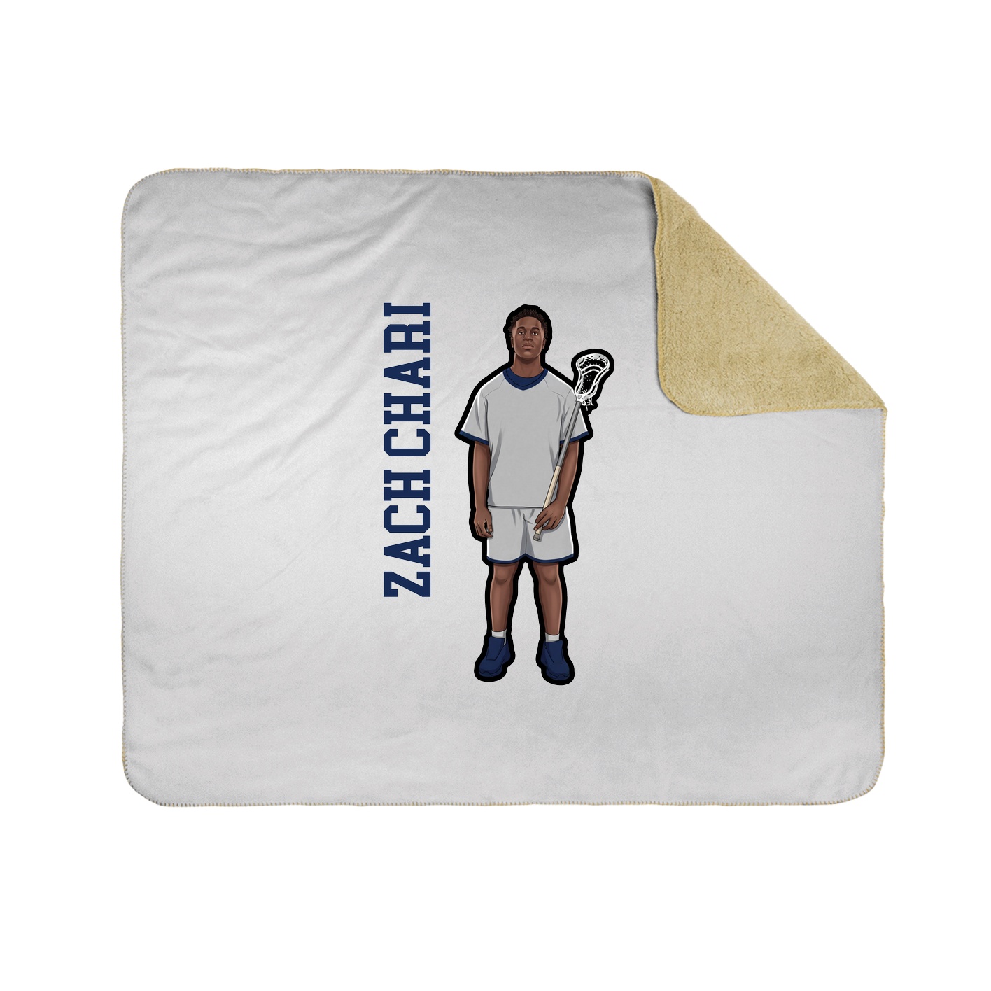 Throw Blanket — Name Vertical in White